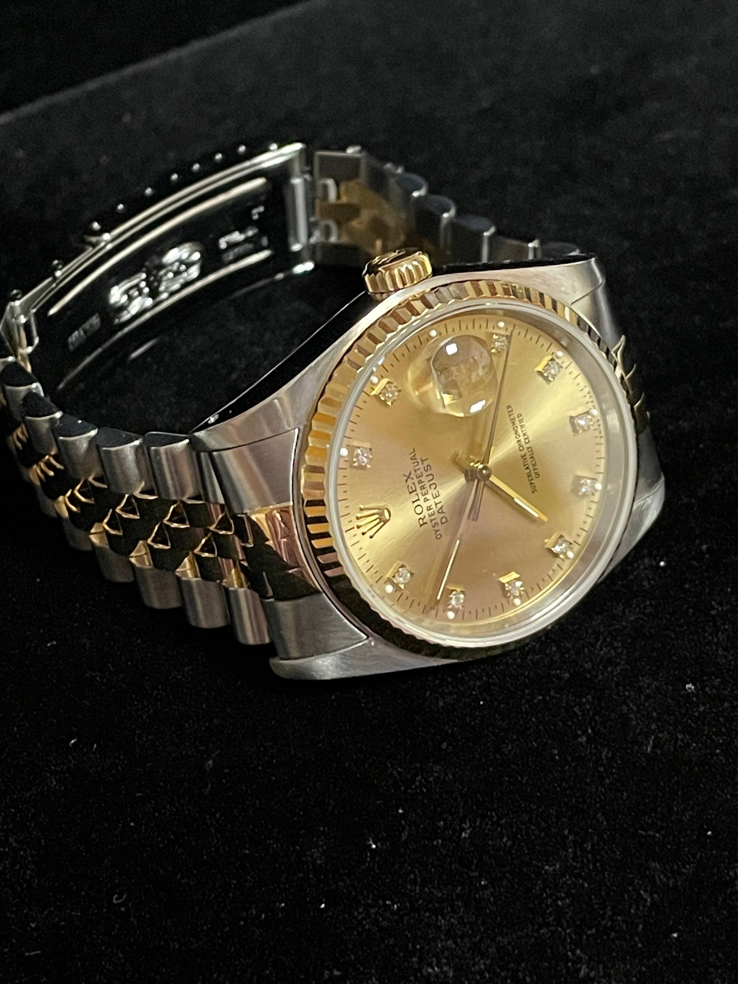 1989 Rolex Datejust 16233 Champagne Diamond Dial TT 18kt Jubilee No Papers 36mm