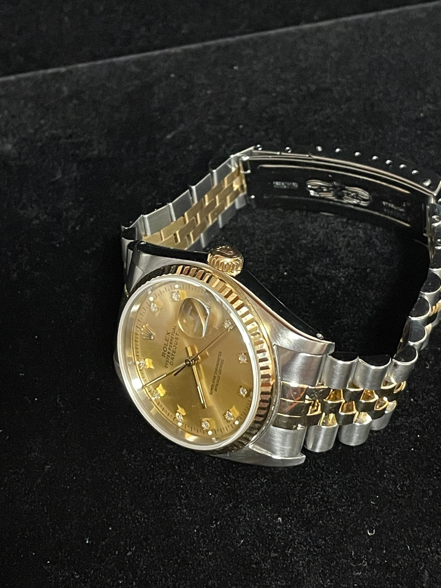1989 Rolex Datejust 16233 Champagne Diamond Dial TT 18kt Jubilee No Papers 36mm