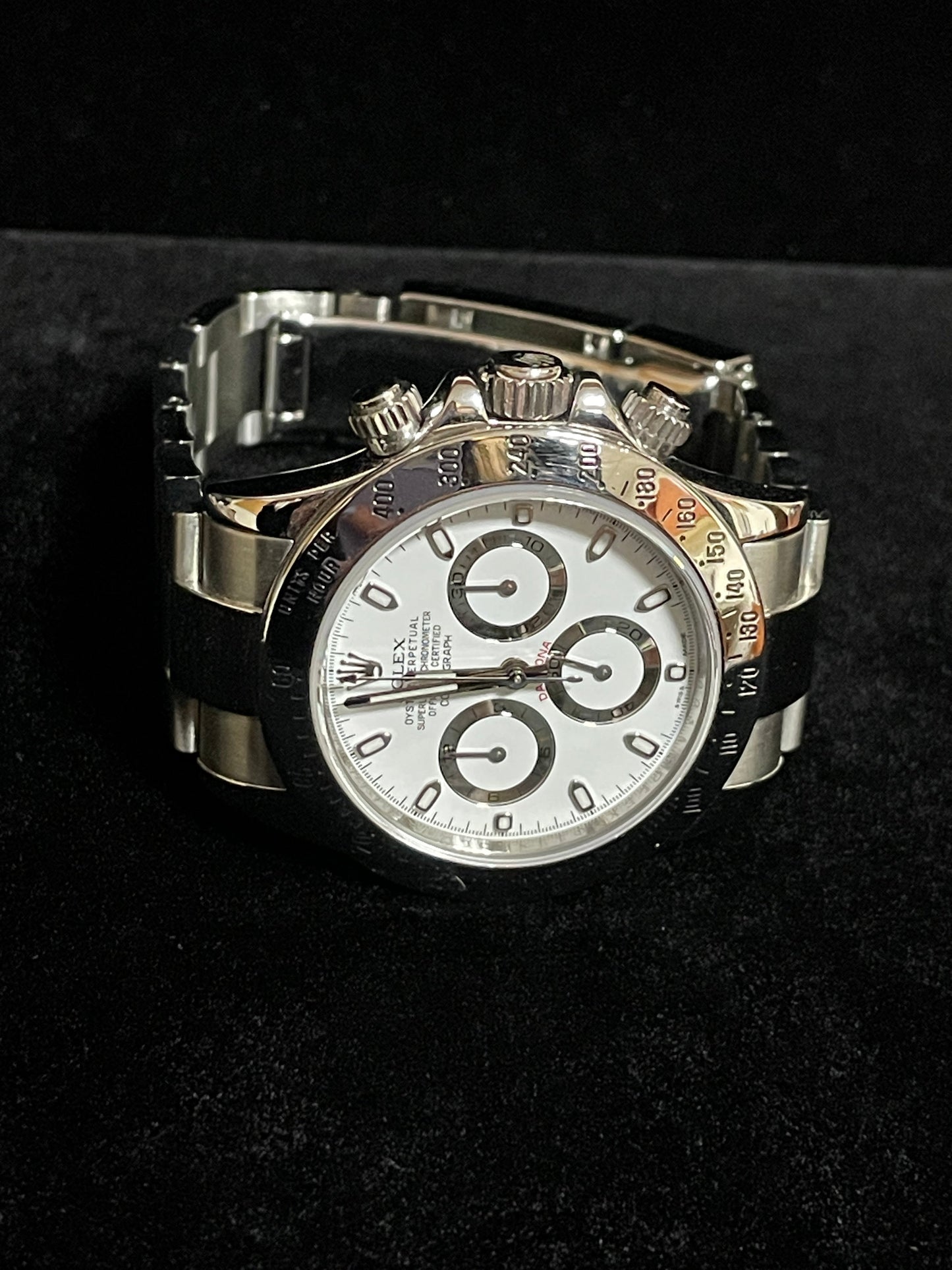 2015 Rolex Daytona 116520 White APH Dial Blue Lume SS Oyster With Papers 40mm