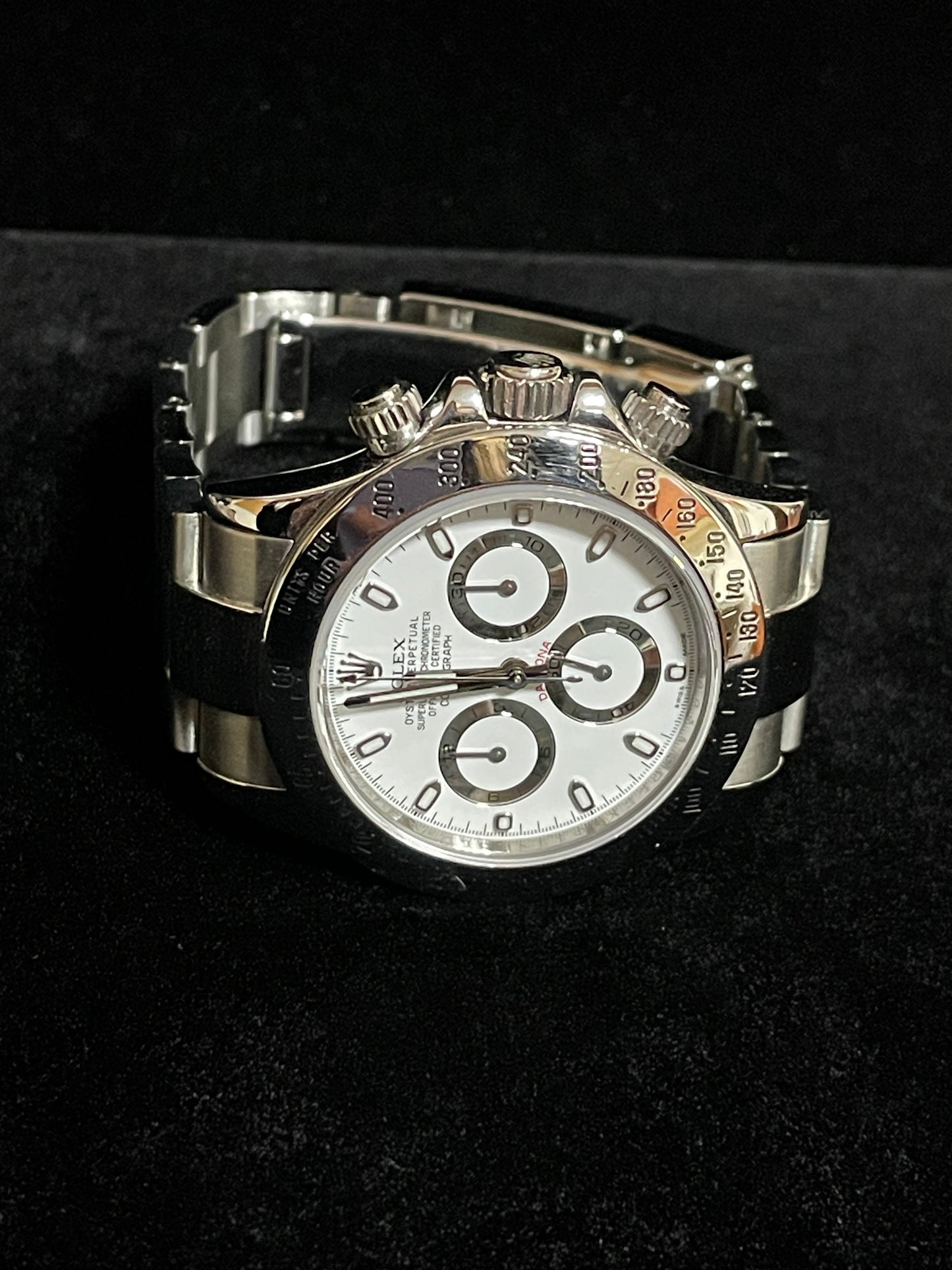 2015 Rolex Daytona 116520 White APH Dial Blue Lume SS Oyster With Papers 40mm