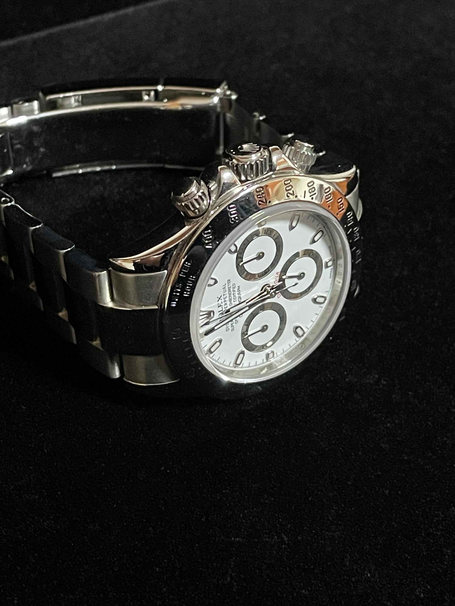 2015 Rolex Daytona 116520 White APH Dial Blue Lume SS Oyster With Papers 40mm