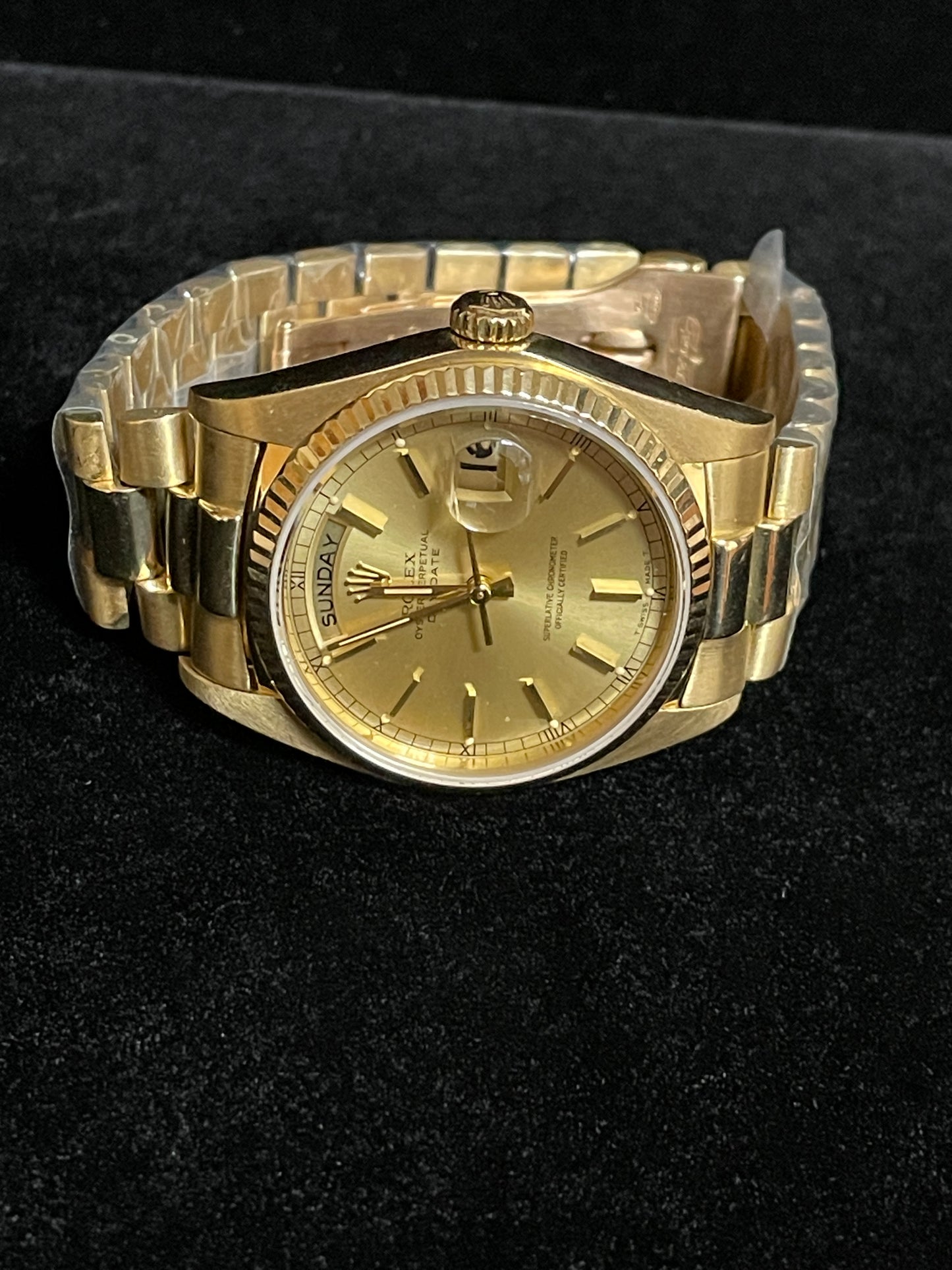 1981 Rolex Day-Date 18038 Champagne Dial 18kt President No Papers 36mm