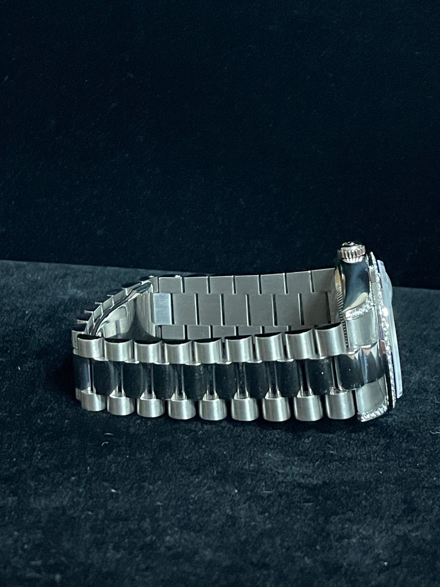 2004 Rolex Day-Date 118389 Rhodium Diamond Dial 18kt WG President W Papers 36mm