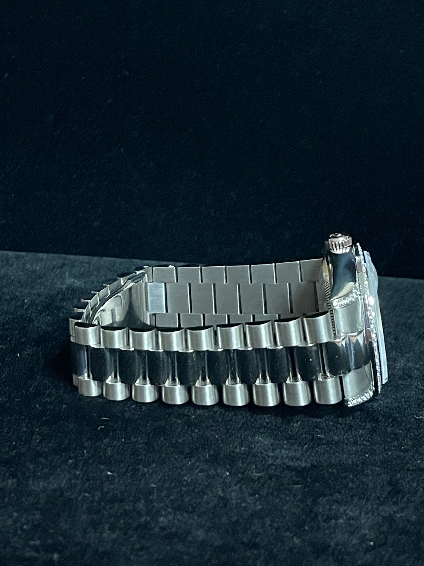 2004 Rolex Day-Date 118389 Rhodium Diamond Dial 18kt WG President W Papers 36mm