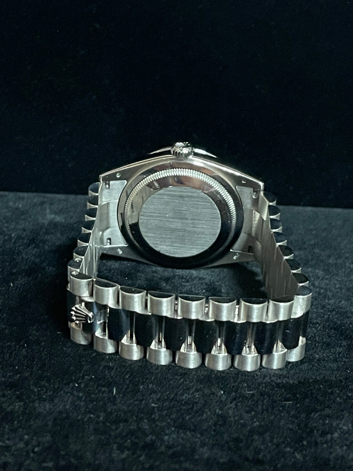 2004 Rolex Day-Date 118389 Rhodium Diamond Dial 18kt WG President W Papers 36mm