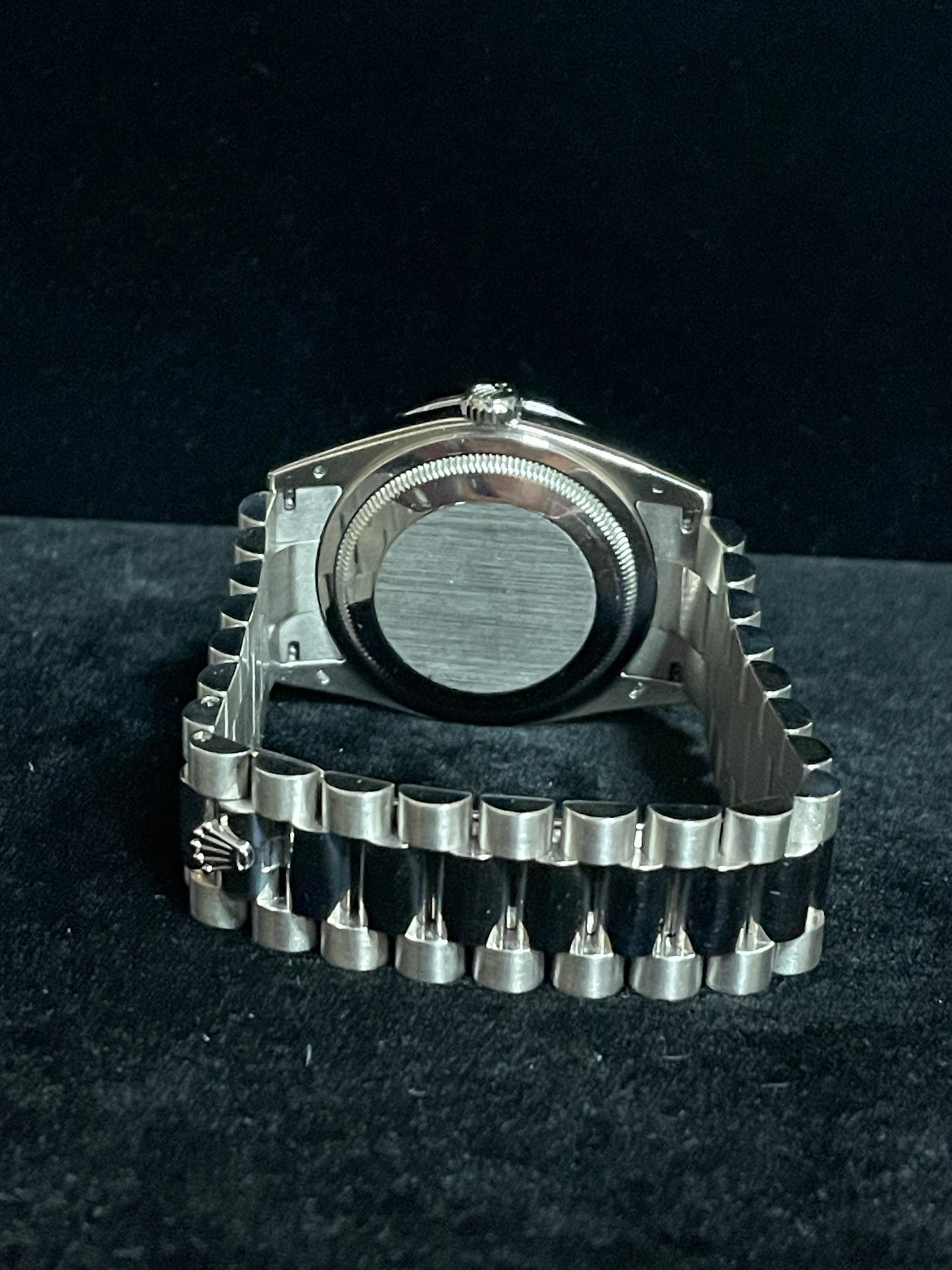 2004 Rolex Day-Date 118389 Rhodium Diamond Dial 18kt WG President W Papers 36mm