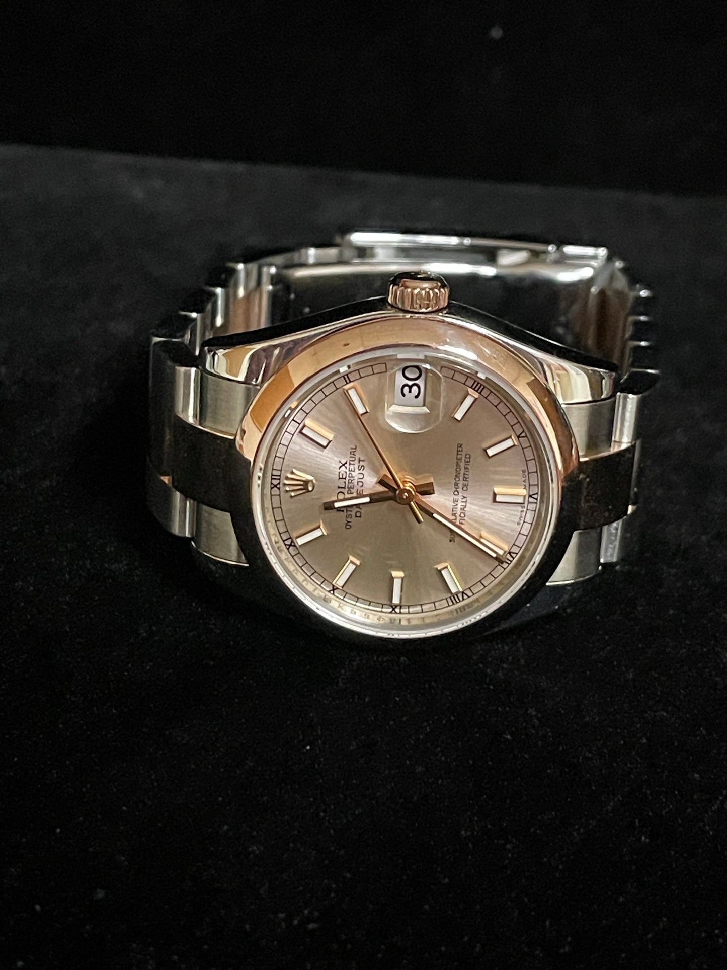 2013 Rolex Datejust Midsize 178241 Pink Dial TT 18kt Oyster Rose W/ Papers 31mm