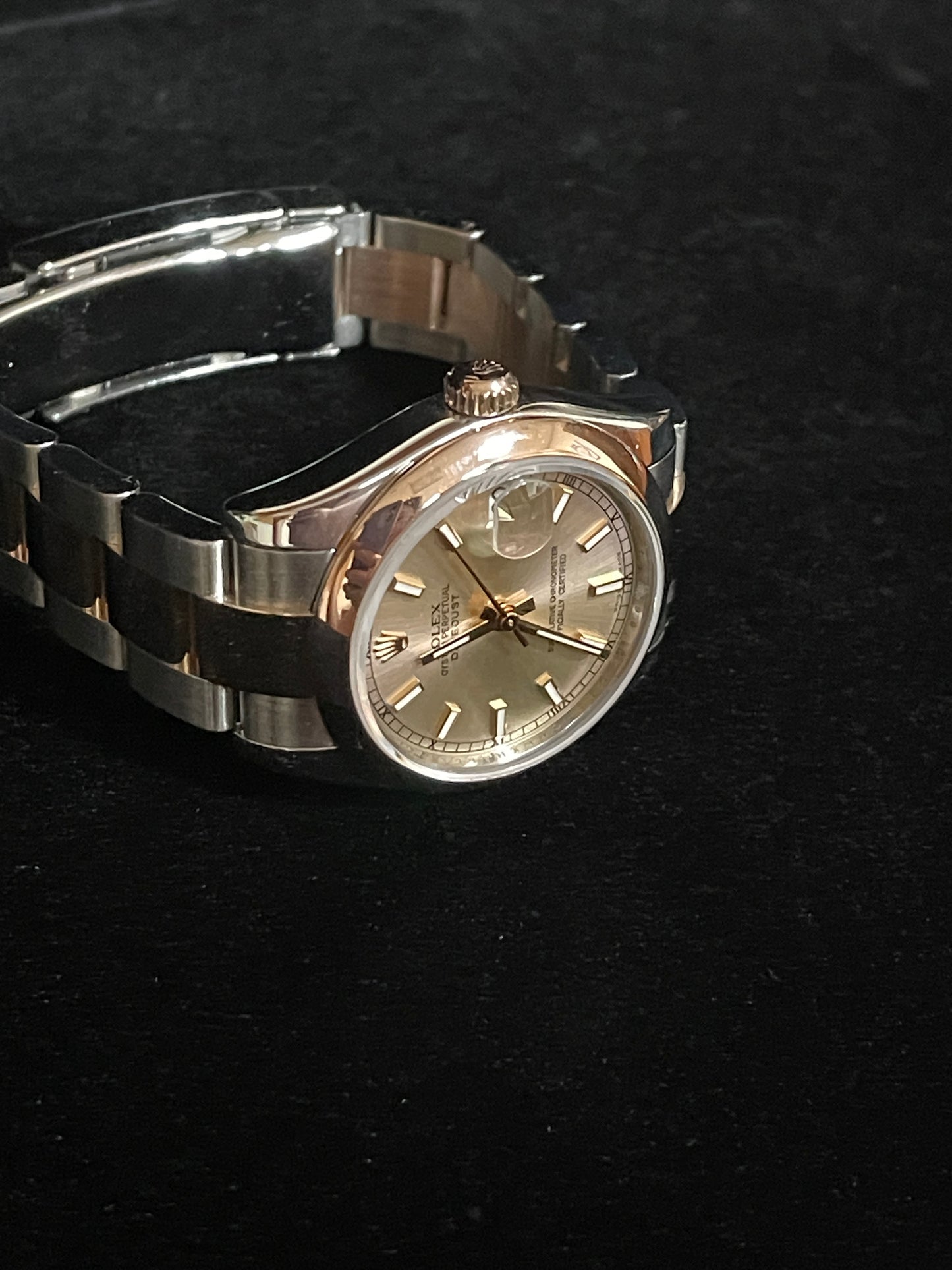 2013 Rolex Datejust Midsize 178241 Pink Dial TT 18kt Oyster Rose W/ Papers 31mm
