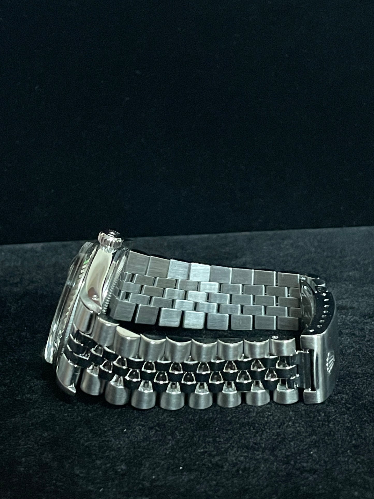 1978 Rolex Datejust 16014 Silver Linen Dial SS Jubilee 18kt Fluted WG Bezel 36mm