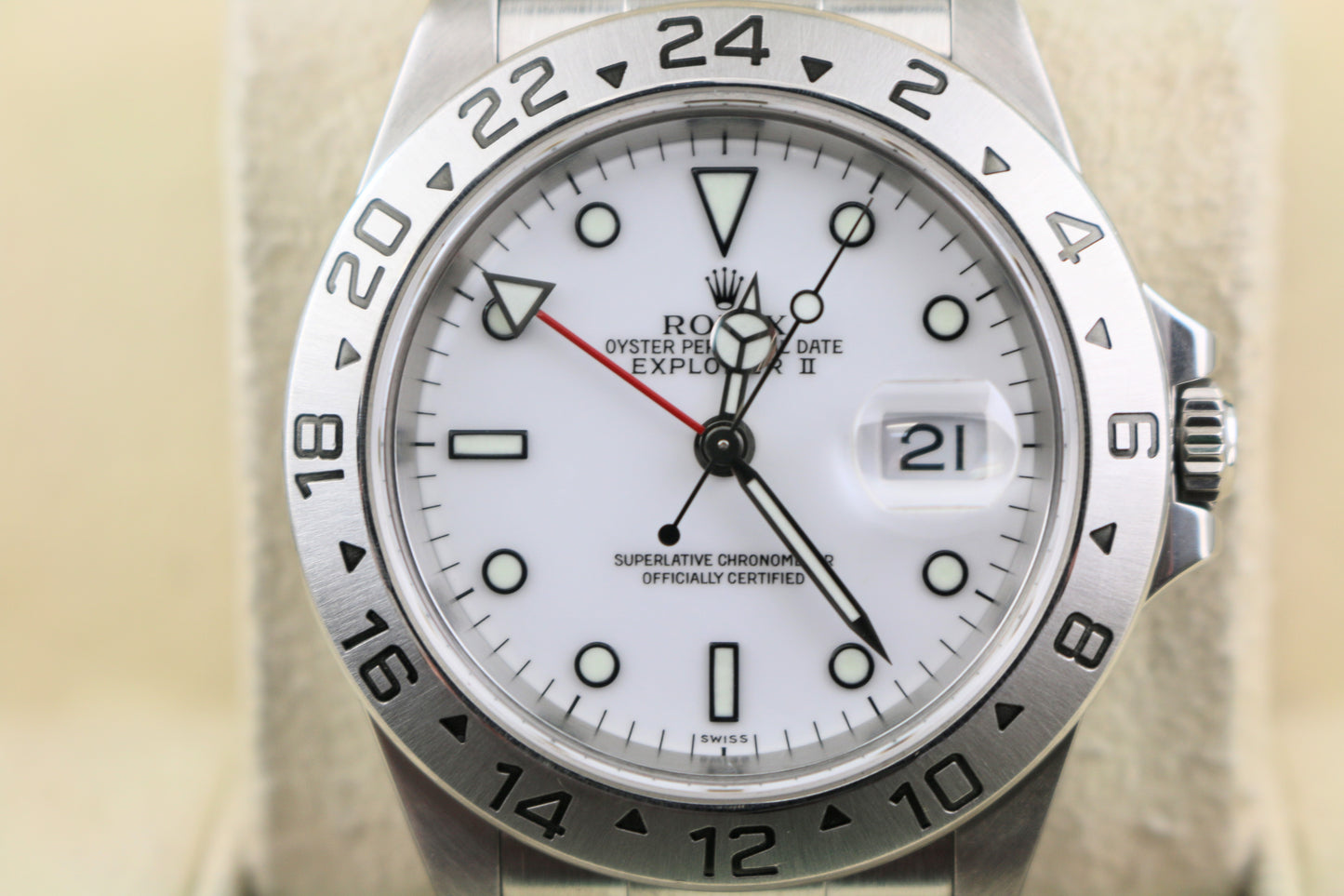 Rolex Explorer II 16570 SEL White Polar Dial SS Oyster With Papers 40mm