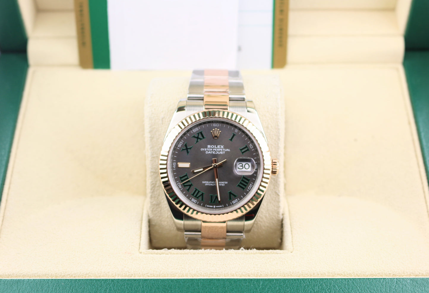 2020 Rolex Datejust 126331 Wimbledon Rose Dial TT Rose Gold With Papers 41mm