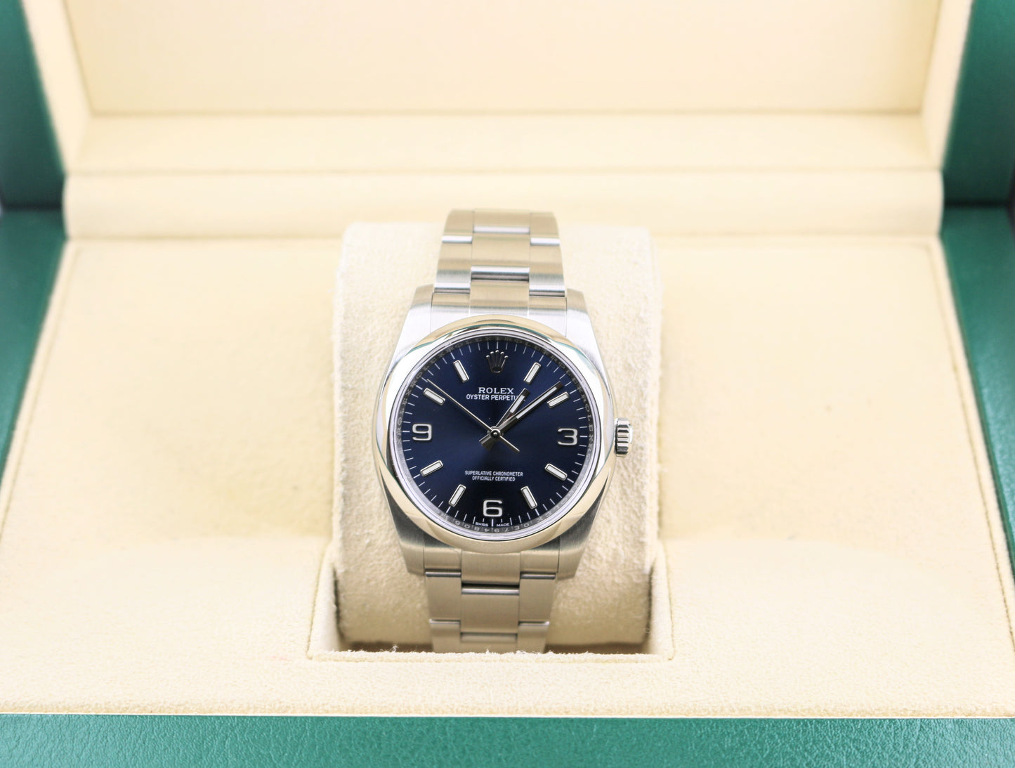 2014 Rolex Oyster Perpetual 116000 Blue Dial SS Oyster No Papers 36mm