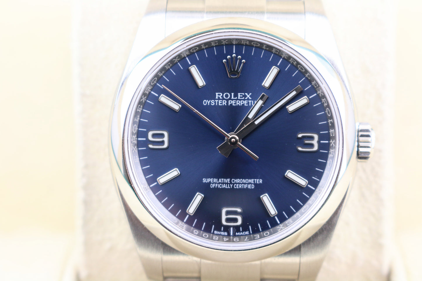 2014 Rolex Oyster Perpetual 116000 Blue Dial SS Oyster No Papers 36mm