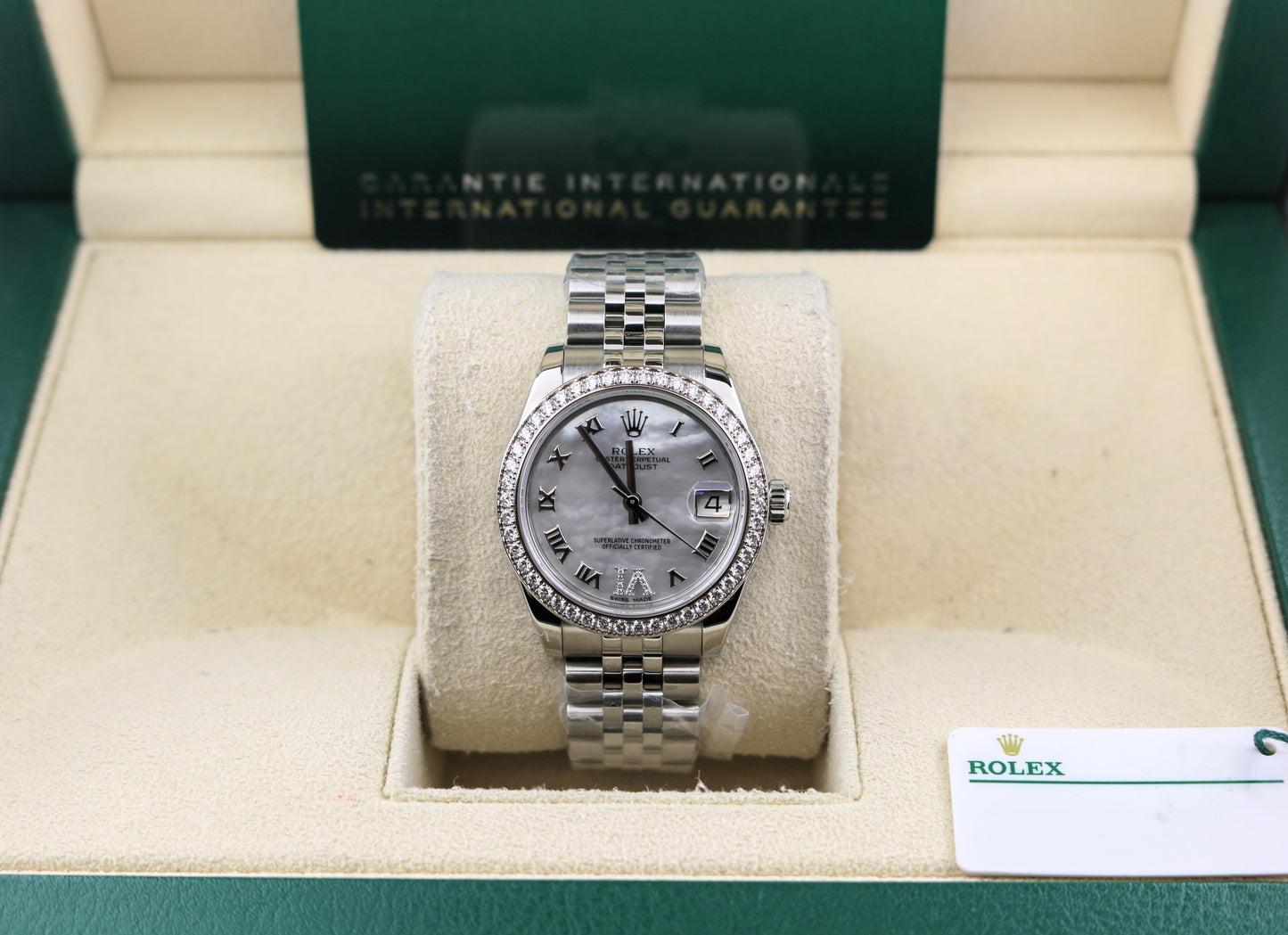 2021 Rolex Datejust 178384 MOP Diamond Dial and Bezel SS Jubilee With Paper 31mm