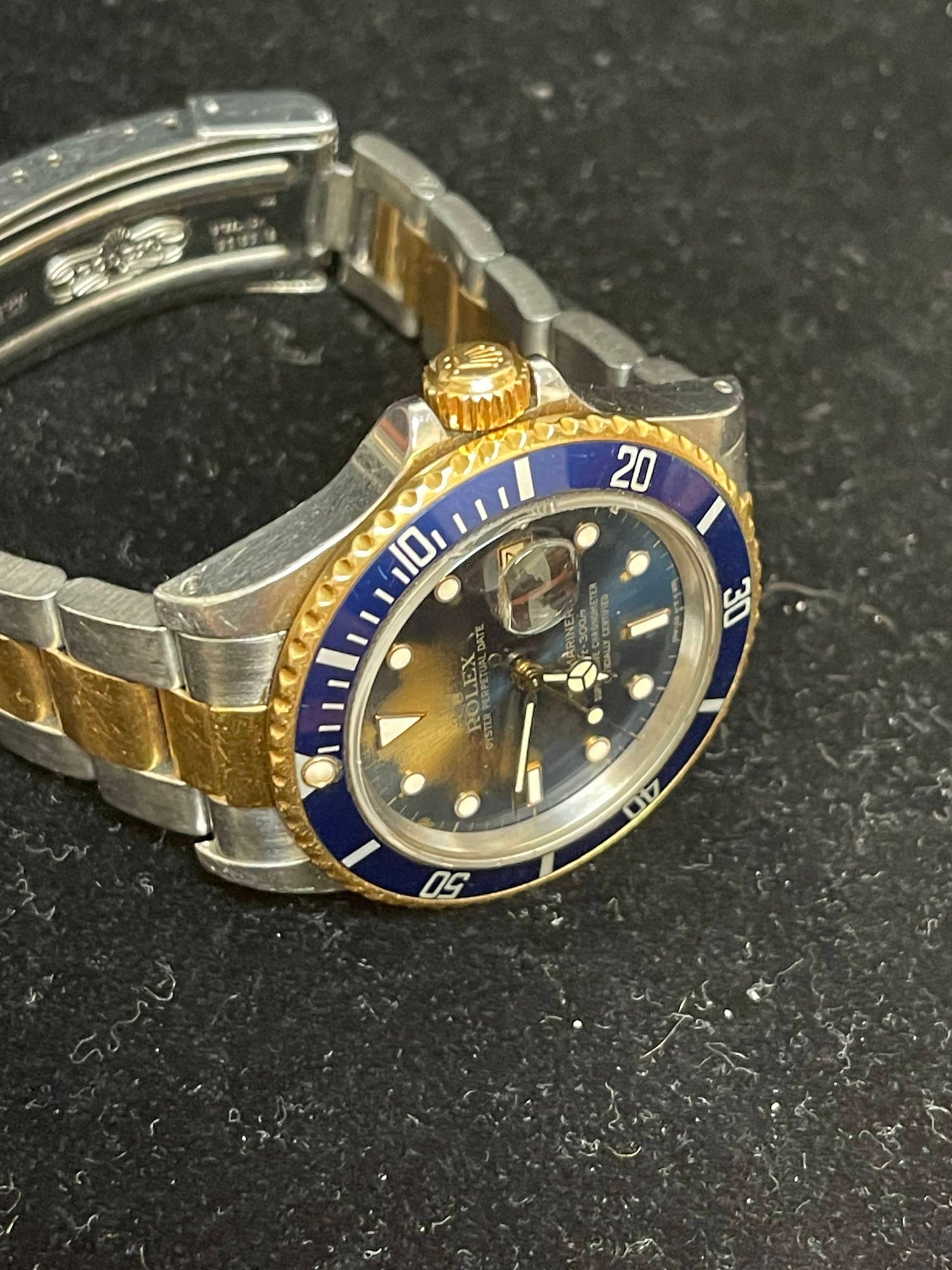 1987 Rolex Submariner 16803 Gold Burst Galaxy Blue Dial TT Oyster No Papers 40mm