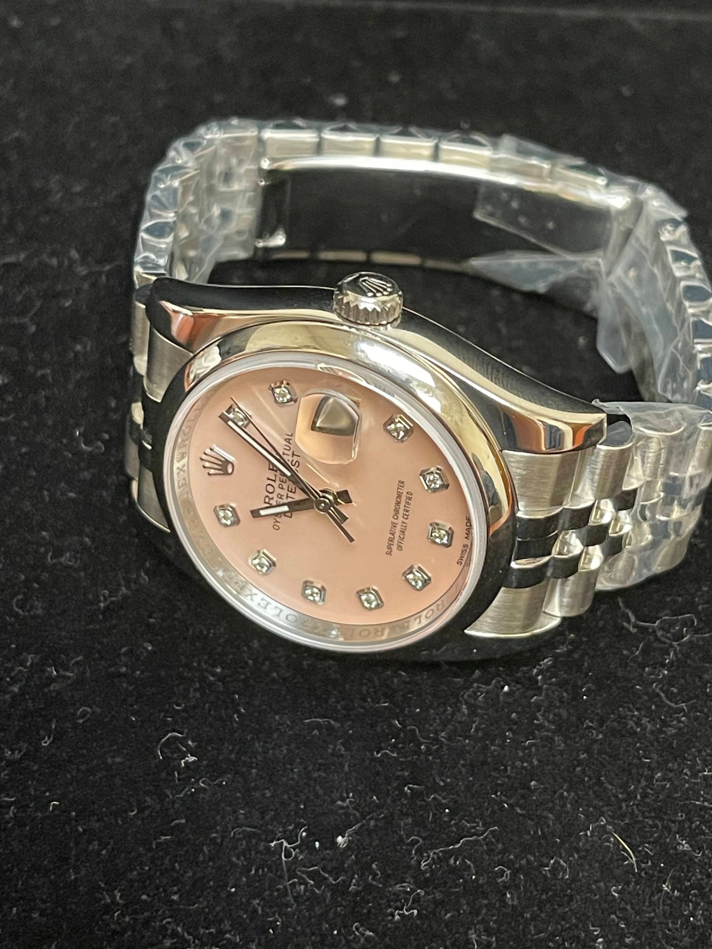 2010 Rolex Datejust 116200 Pink Mop Diamond Dial SS Jubilee No Papers 36mm
