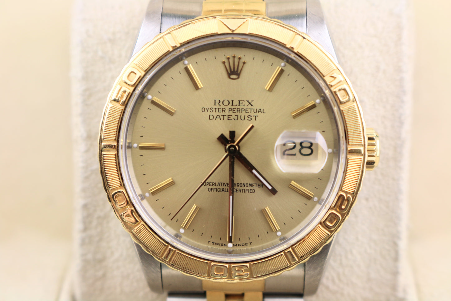 1990 Rolex Datejust Turnograph 16263 Champagne Dial TT Jubilee No Papers 36mm