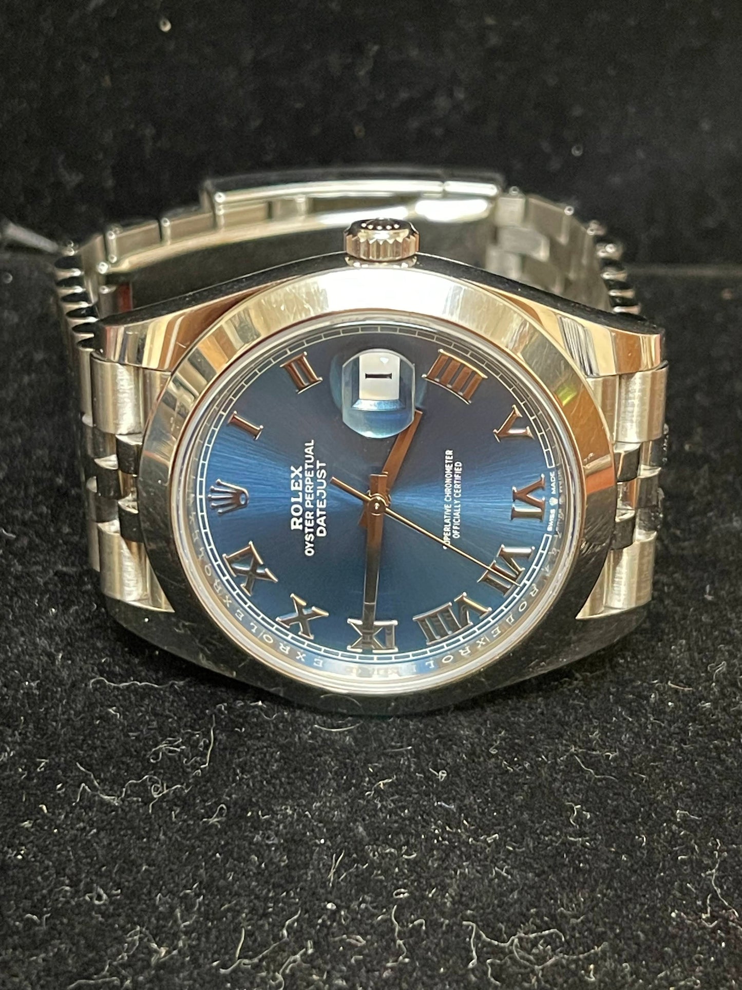 2021 Rolex Datejust 126300 Blue Roman SS Jubilee With Papers 41mm