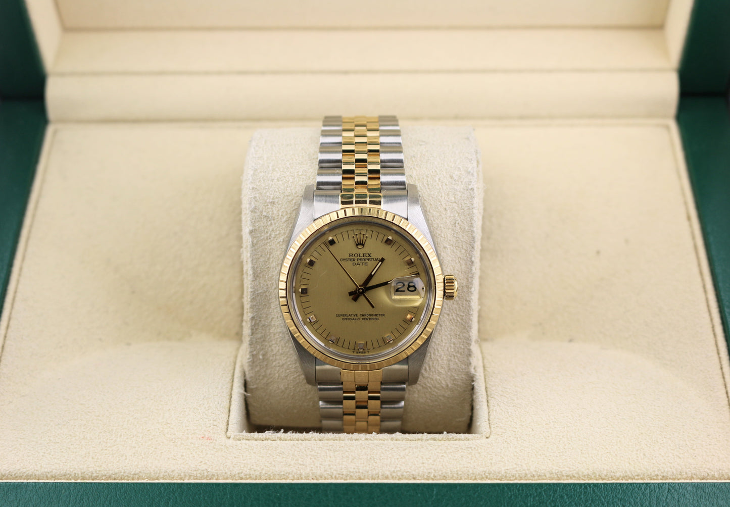 1984 Rolex Date 15053 Champagne Dial TT Jubilee No Papers 34mm