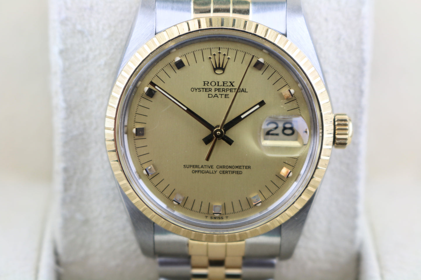 1984 Rolex Date 15053 Champagne Dial TT Jubilee No Papers 34mm