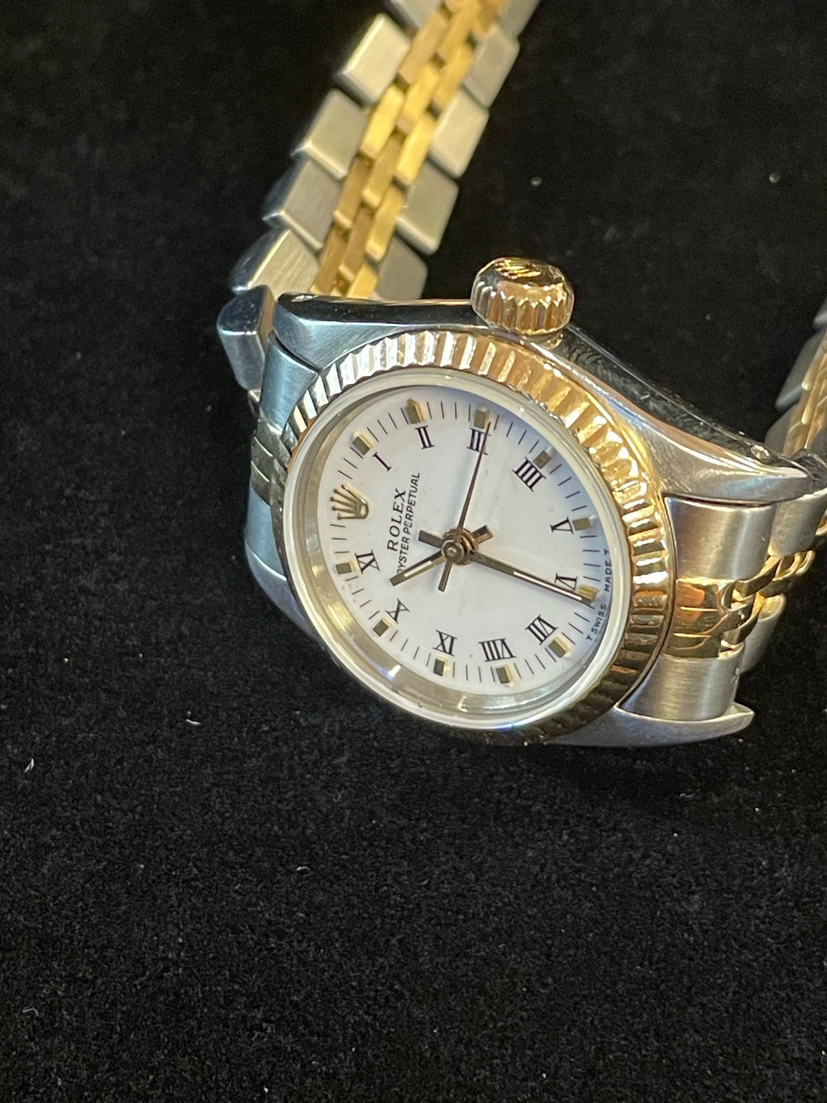 1988 Rolex Ladies Oyster Perpetual 67193 White Dial TT Jubilee No Papers 24mm