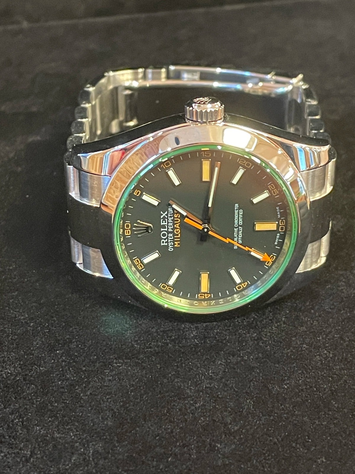 2009 Rolex Milgauss 116400GV Black Dial SS Oyster With Papers 40mm