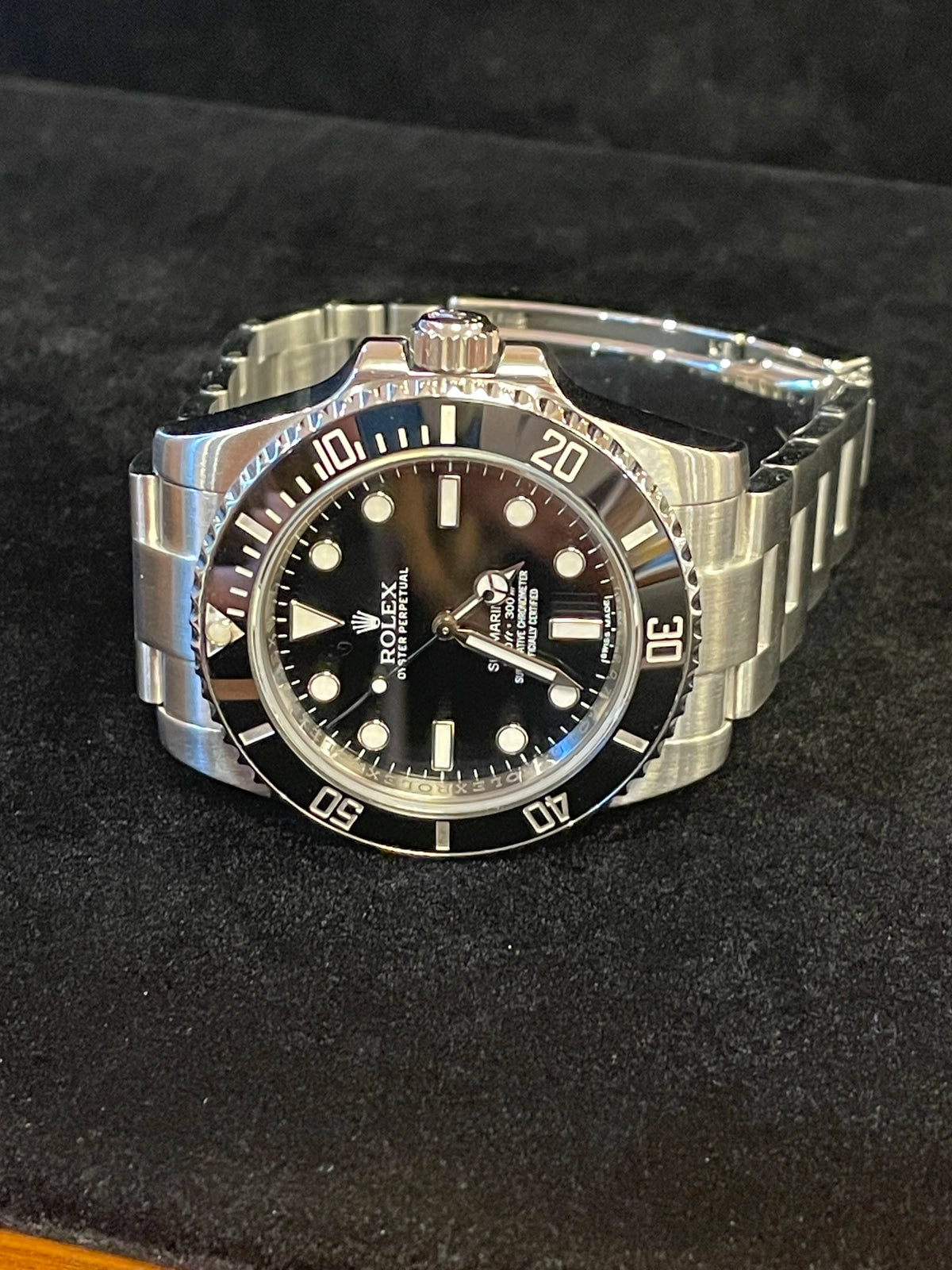 2014 Rolex Submariner No Date 114060 Black Dial SS Oyster With Papers 40mm