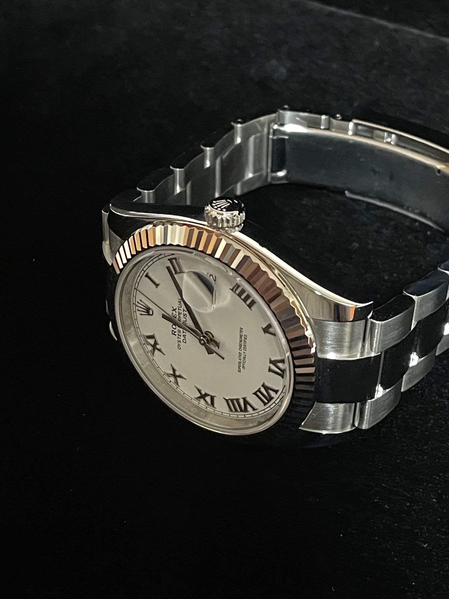 2020 Rolex Datejust 126334 White Roman Dial Fluted SS Oyster With Papers 41mm
