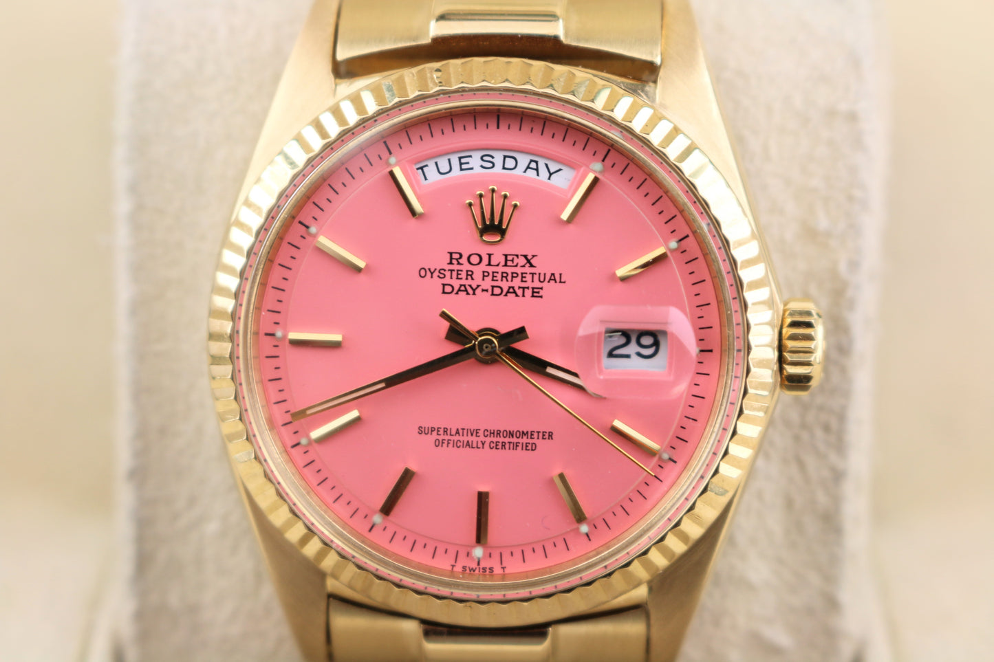 1967 Rolex Day-Date 1803 Pink Stella Dial 18kt President No Papers 36mm