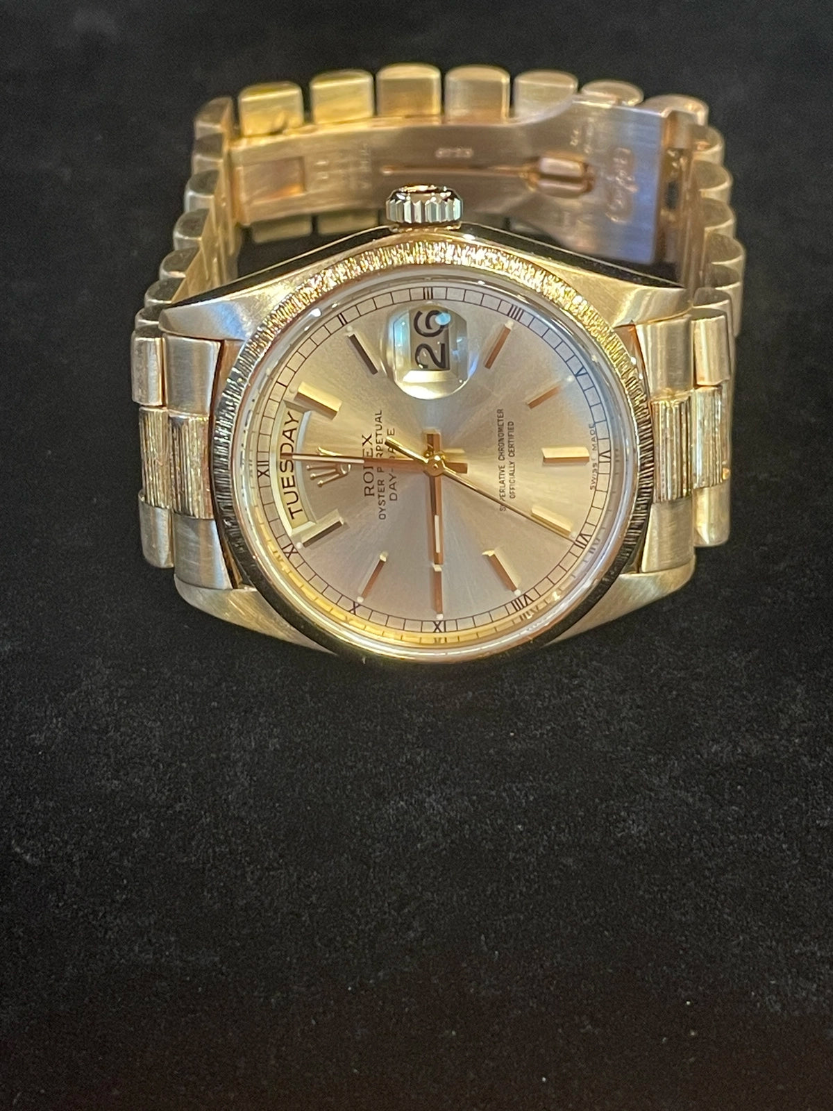 1979 Rolex Day-Date 18078 Champagne Dial 18kt President W/ RSC Service Card 36mm