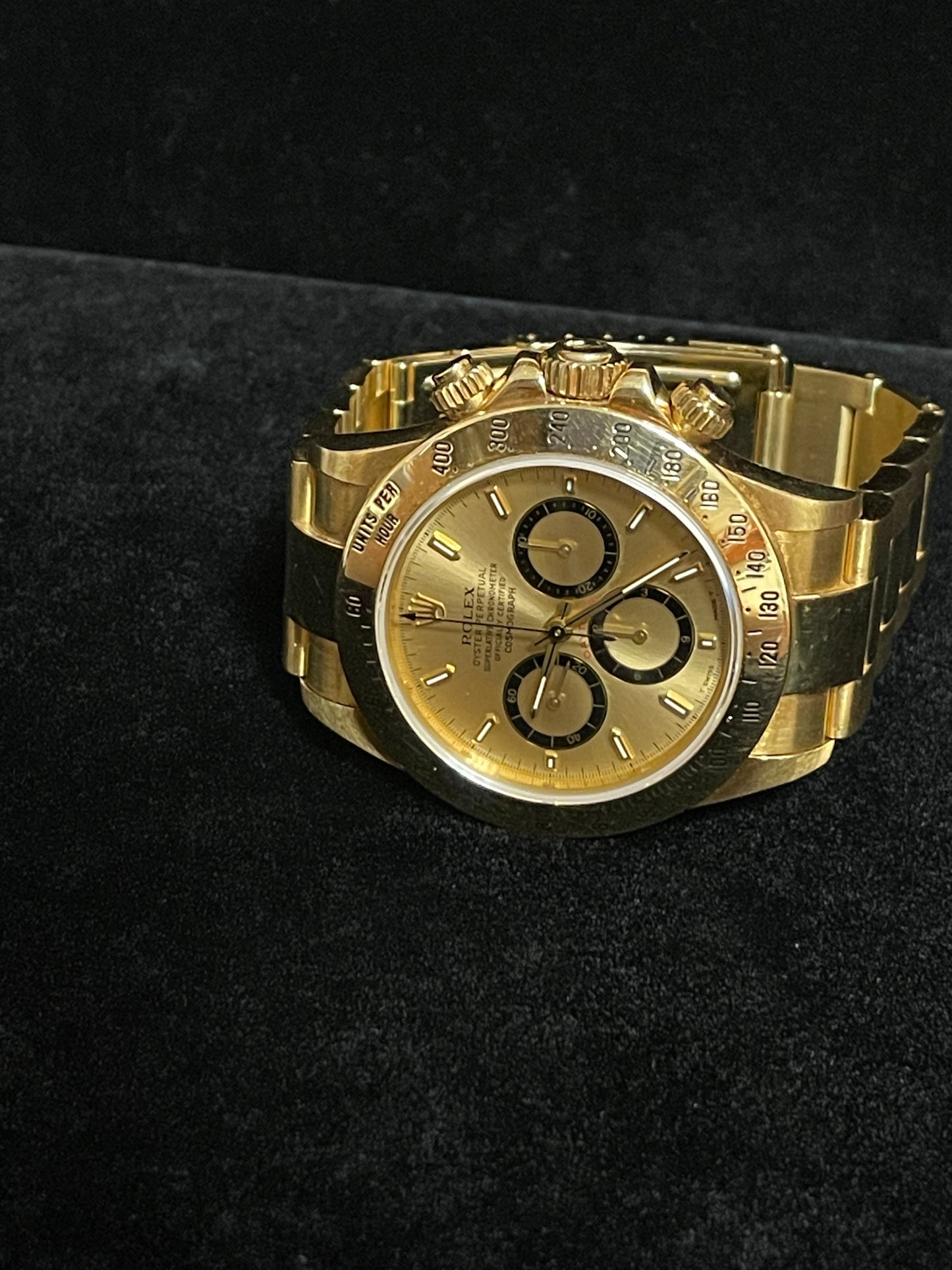 1993 Rolex Daytona 16528 Champagne Inverted 6 Dial YG Oyster Unpolished 40mm