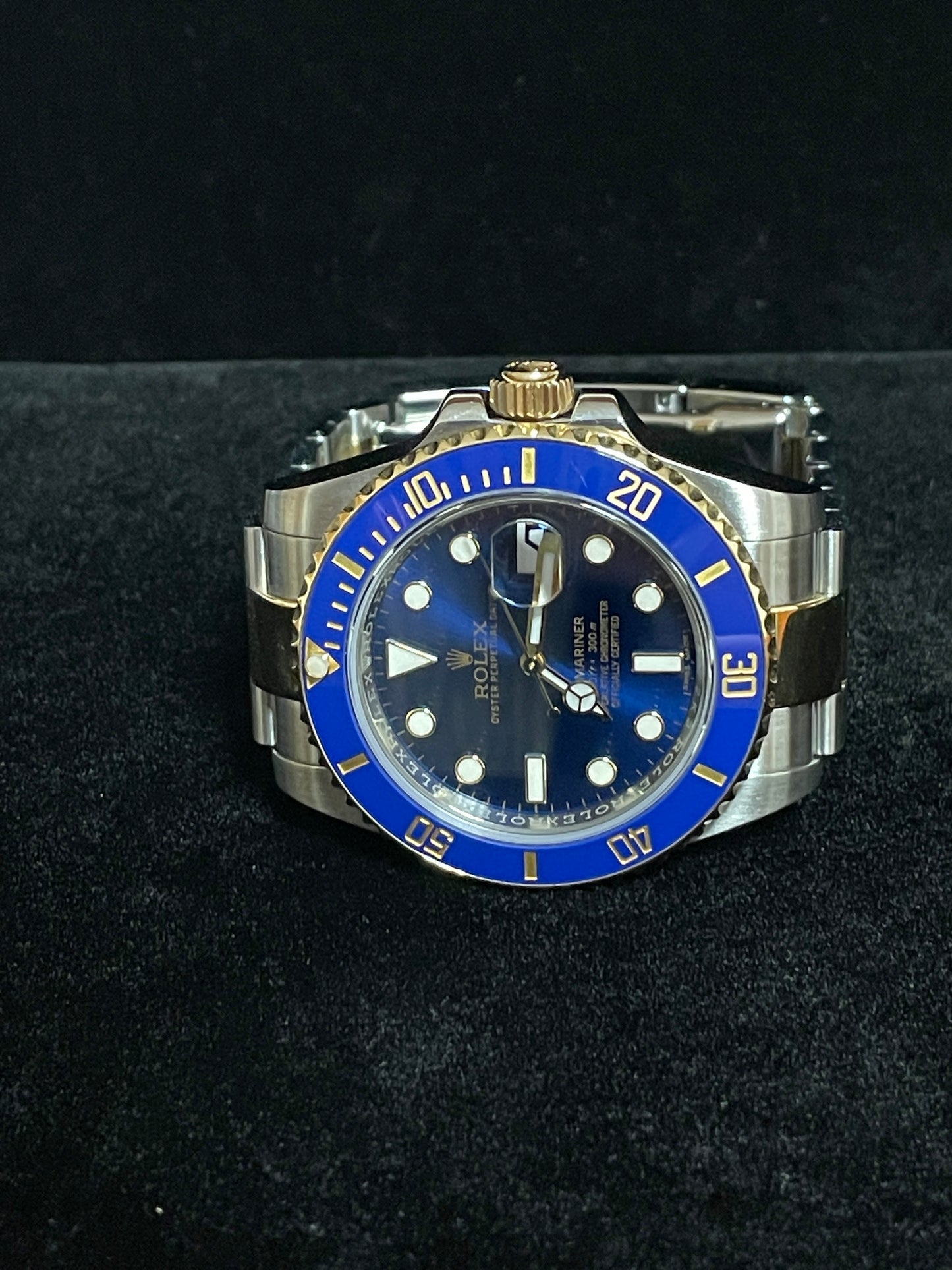 2016 Rolex Submariner Bluesy 116613 Blue Dial TT 18kt Oyster With Papers 40mm