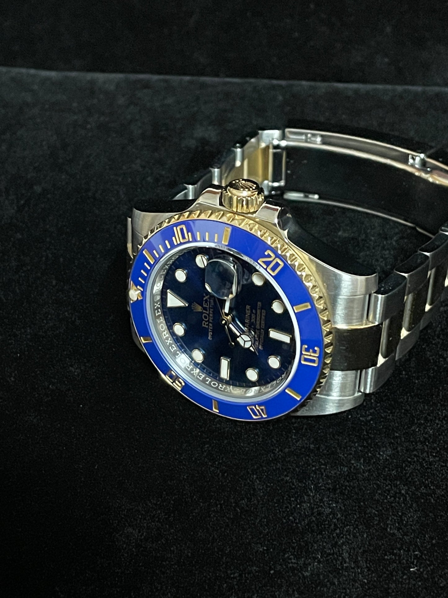 2016 Rolex Submariner Bluesy 116613 Blue Dial TT 18kt Oyster With Papers 40mm