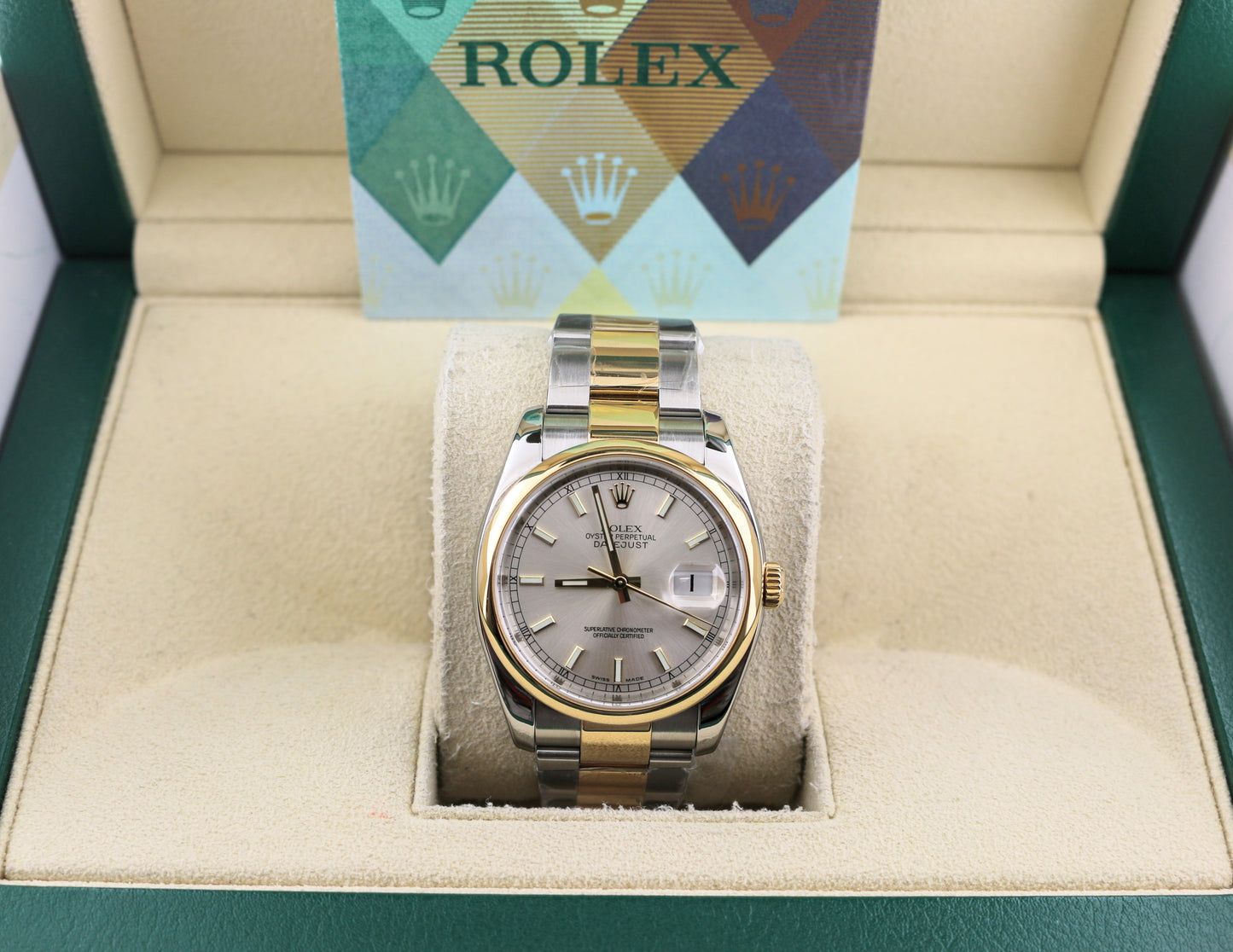 2006 Rolex Datejust 116203 Silver Dial TT Oyster With Papers 36mm