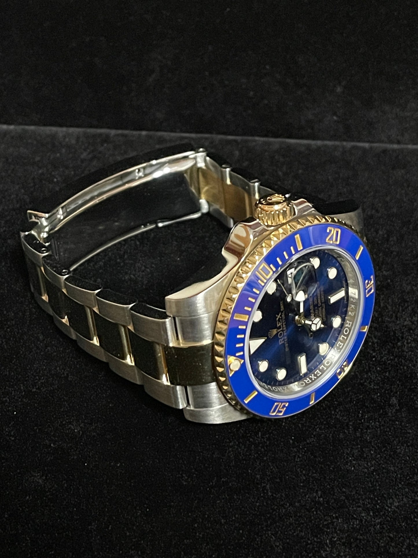 2016 Rolex Submariner Bluesy 116613 Blue Dial TT 18kt Oyster With Papers 40mm