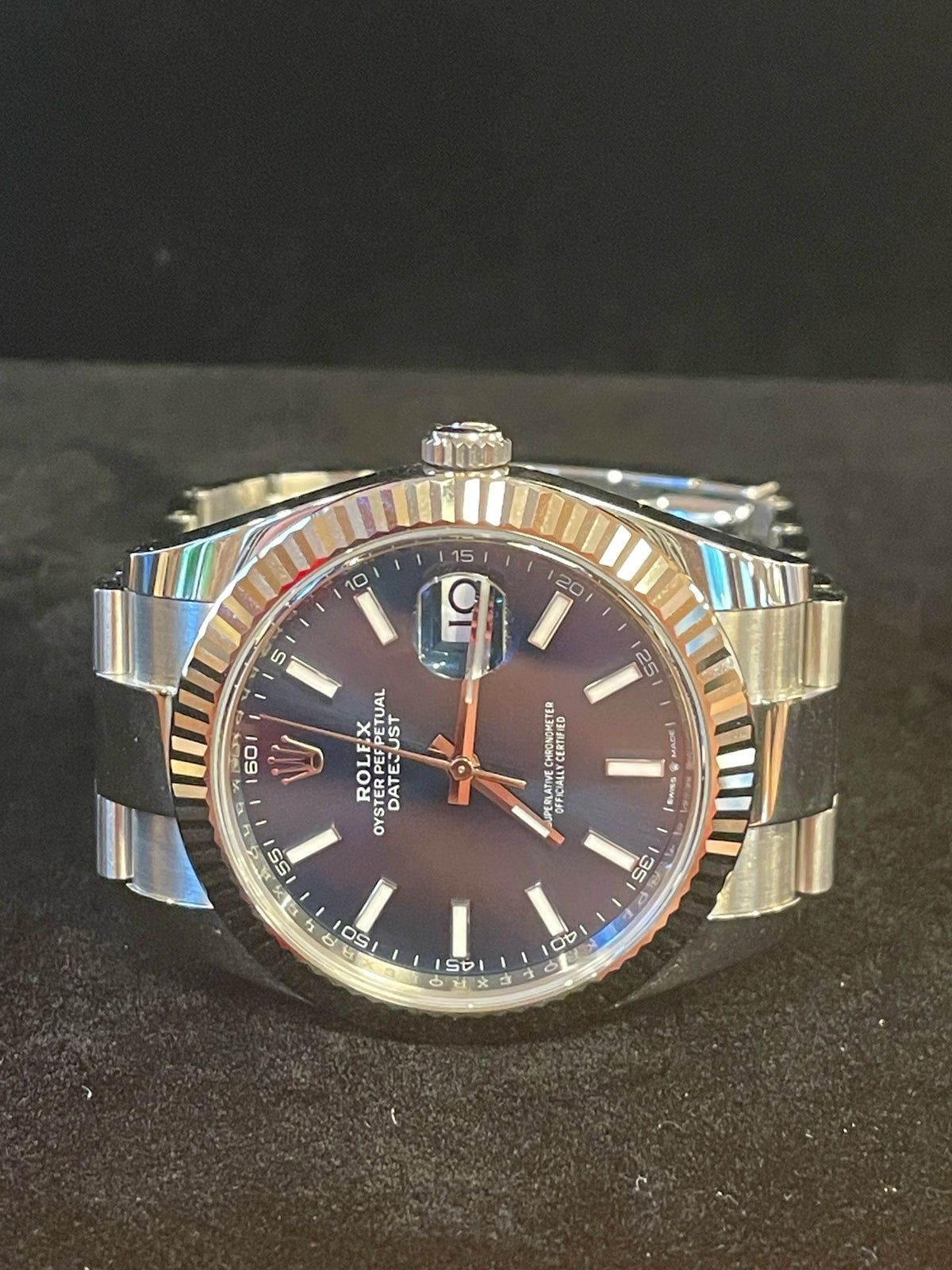 2026 Rolex Datejust 126334 Blue Stick Dial SS Oyster With Papers 41mm