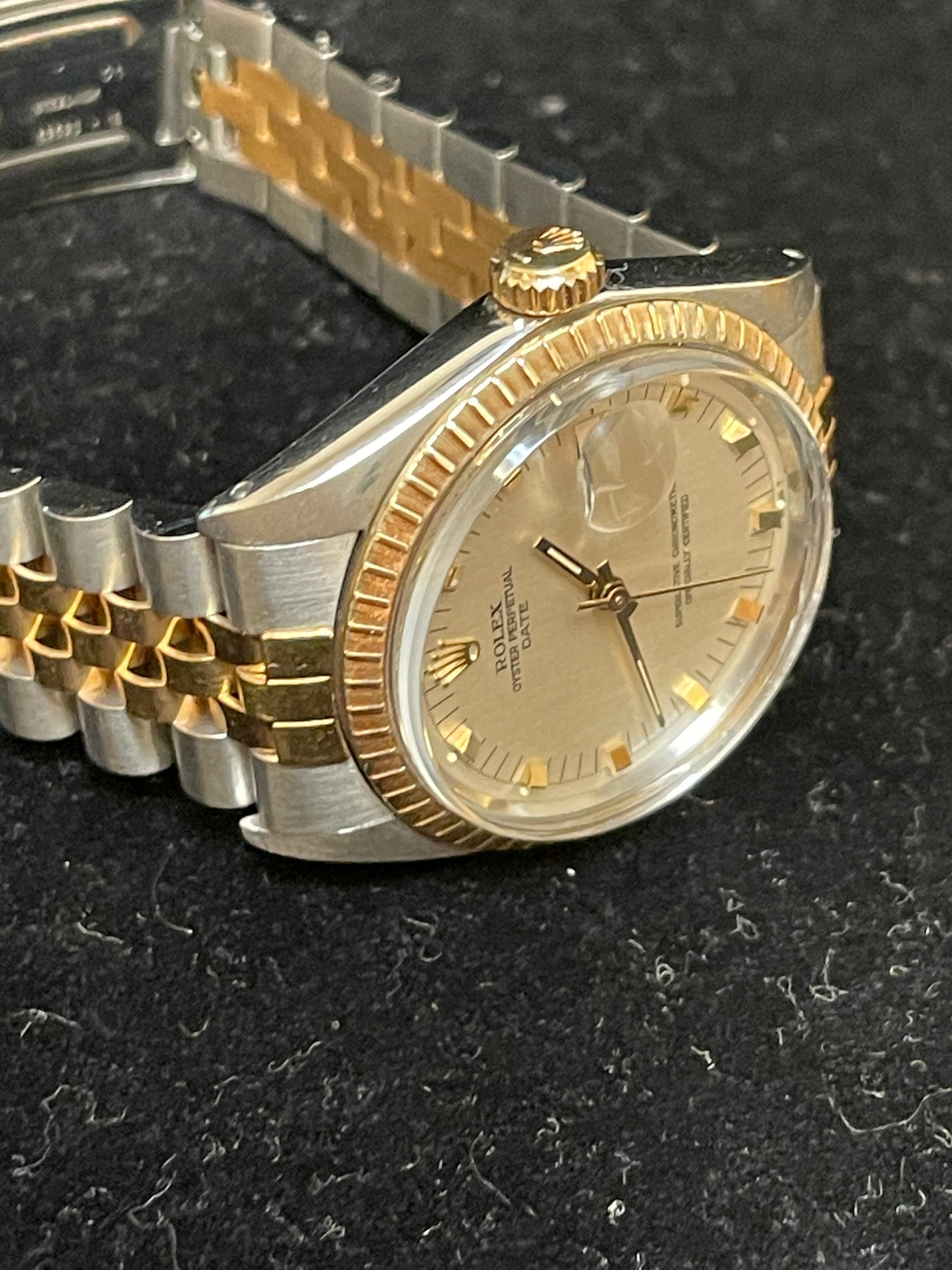1972 Rolex Date 1505 Unpolished Silver Dial TT Jubilee No Papers 34mm