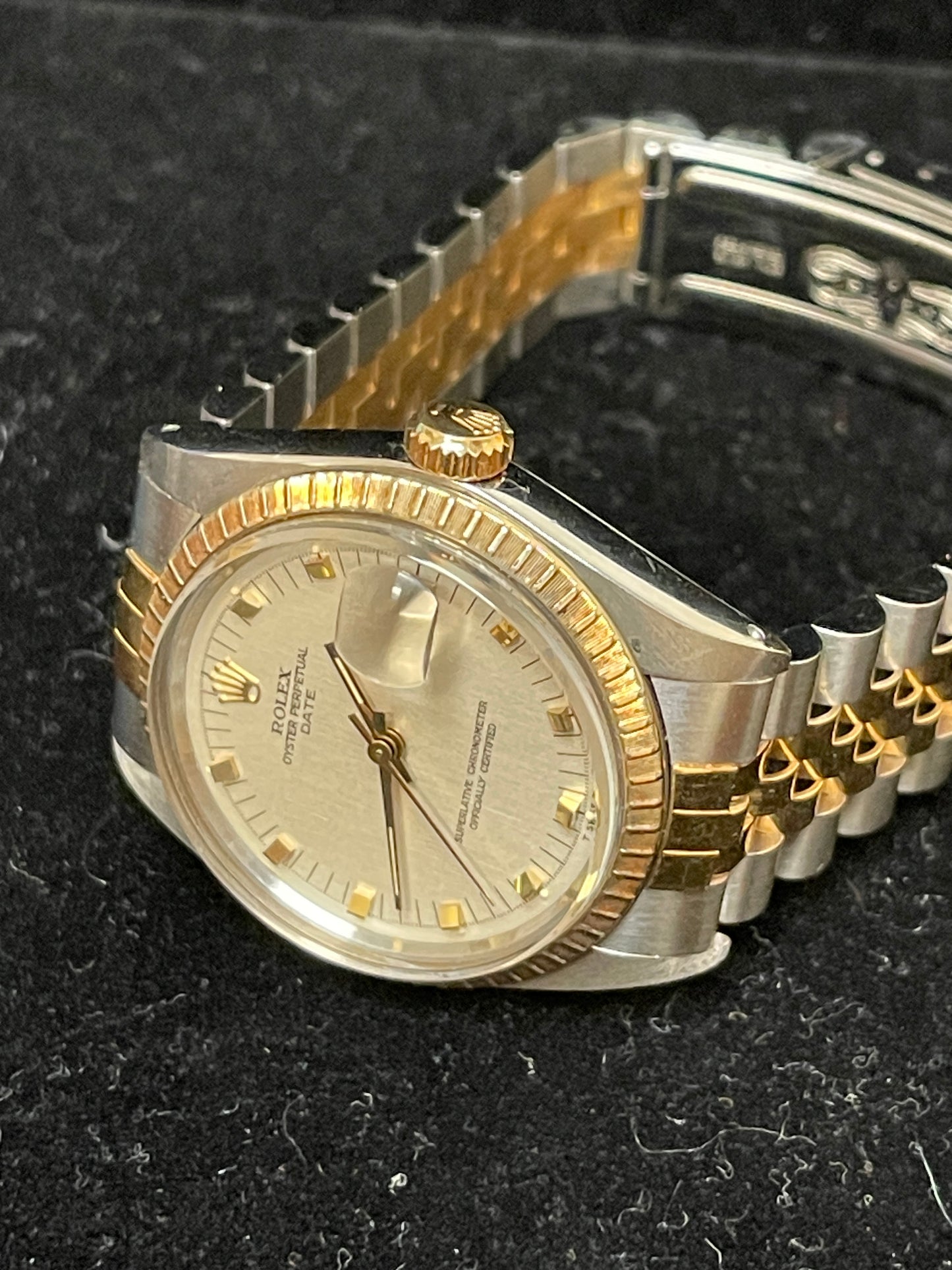 1972 Rolex Date 1505 Unpolished Silver Dial TT Jubilee No Papers 34mm