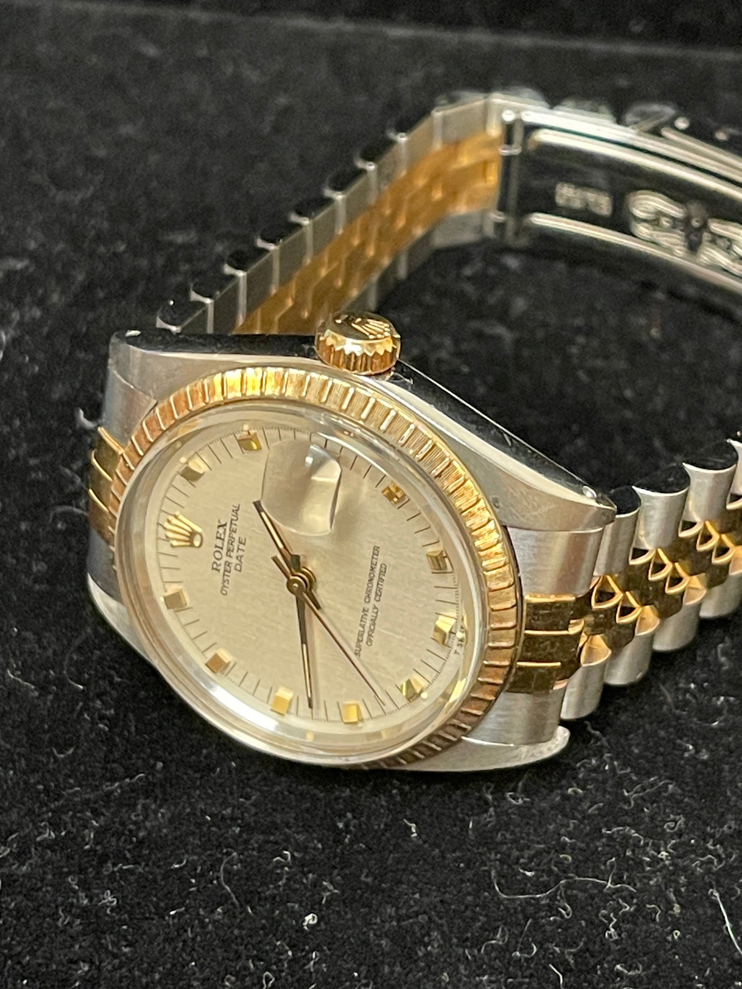 1972 Rolex Date 1505 Unpolished Silver Dial TT Jubilee No Papers 34mm