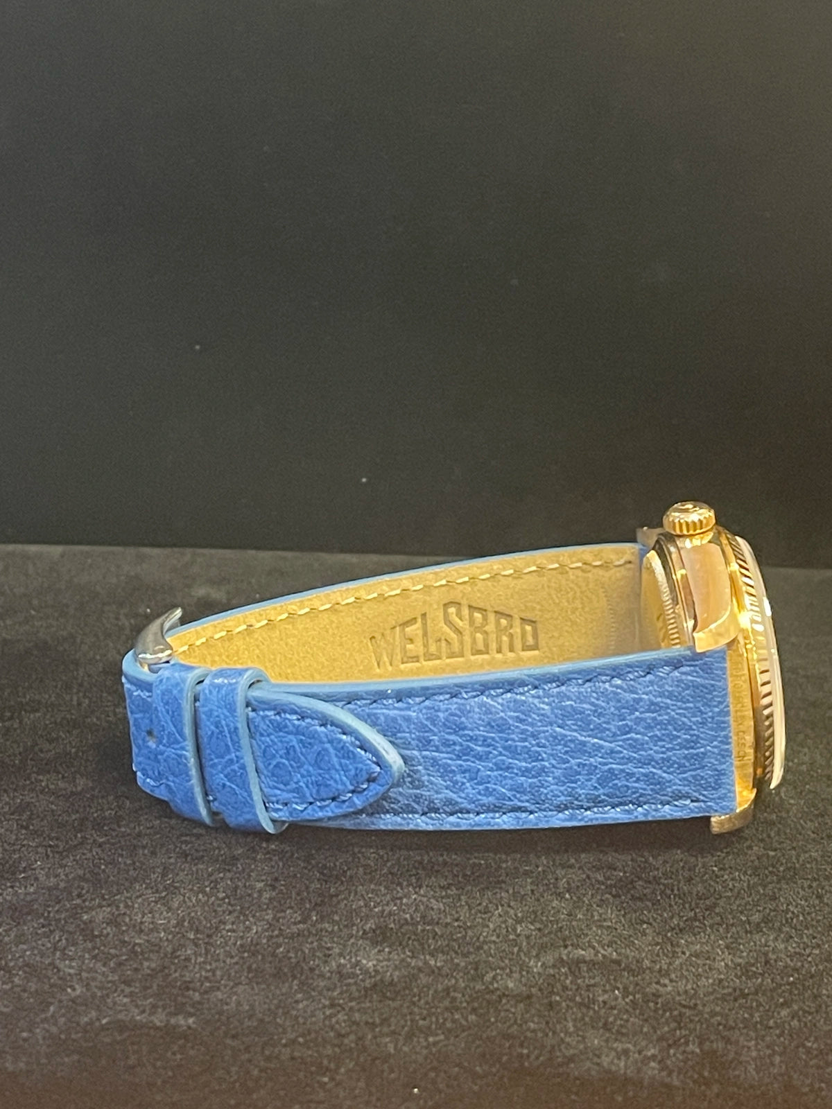 1988 Rolex Datejust 16018 Blue Roman Dial Blue Leather Strap No Papers 36mm