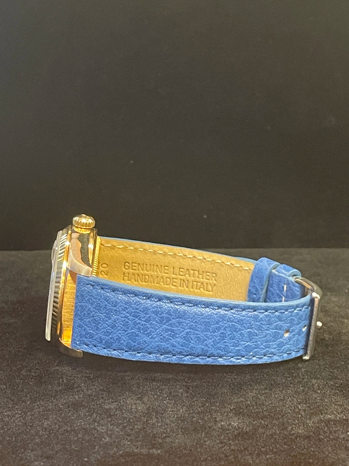 1988 Rolex Datejust 16018 Blue Roman Dial Blue Leather Strap No Papers 36mm