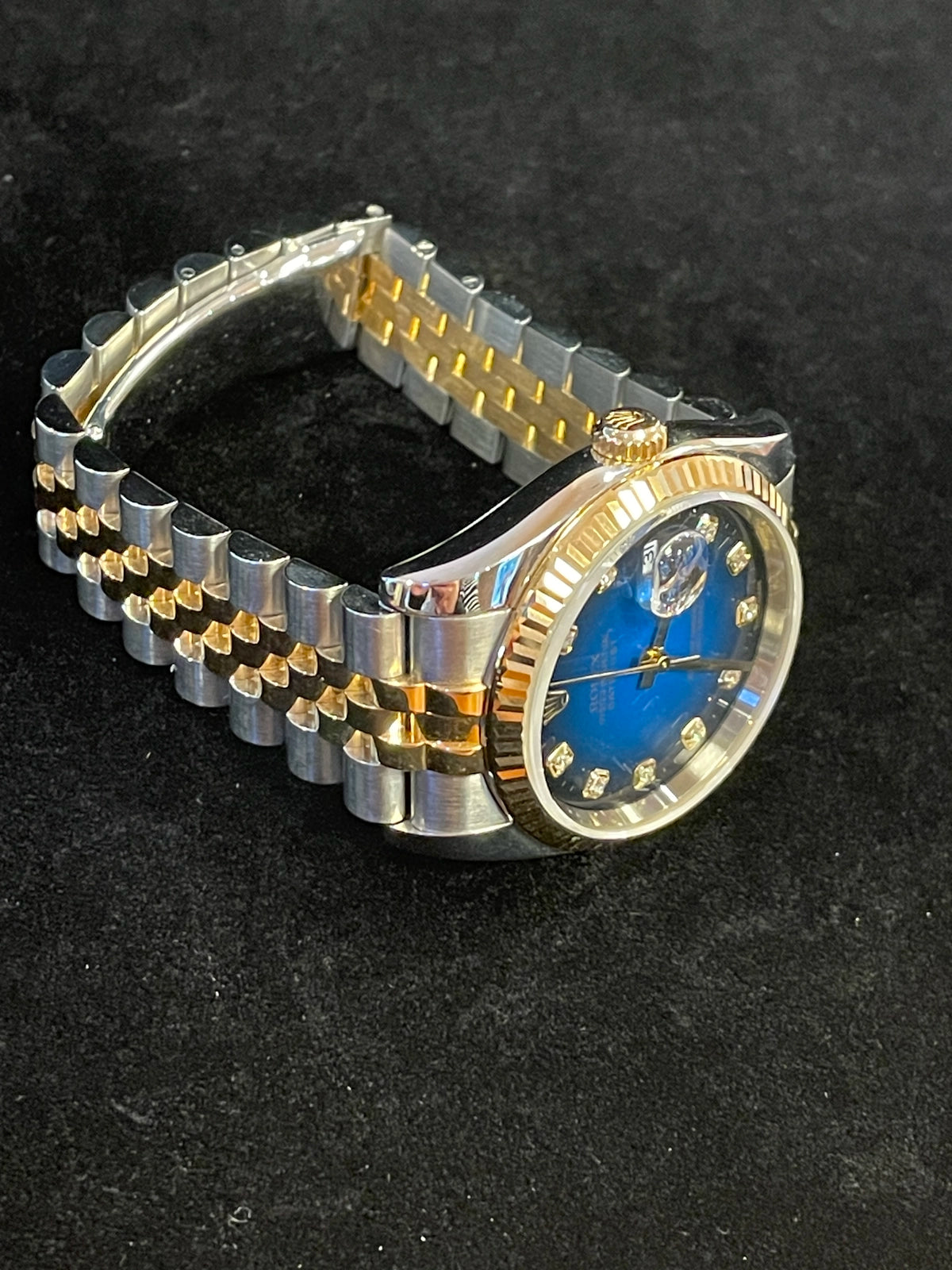 2004 Rolex Datejust 116233 Blue Vignette Diamond Dial TT Jubilee No Papers 36mm