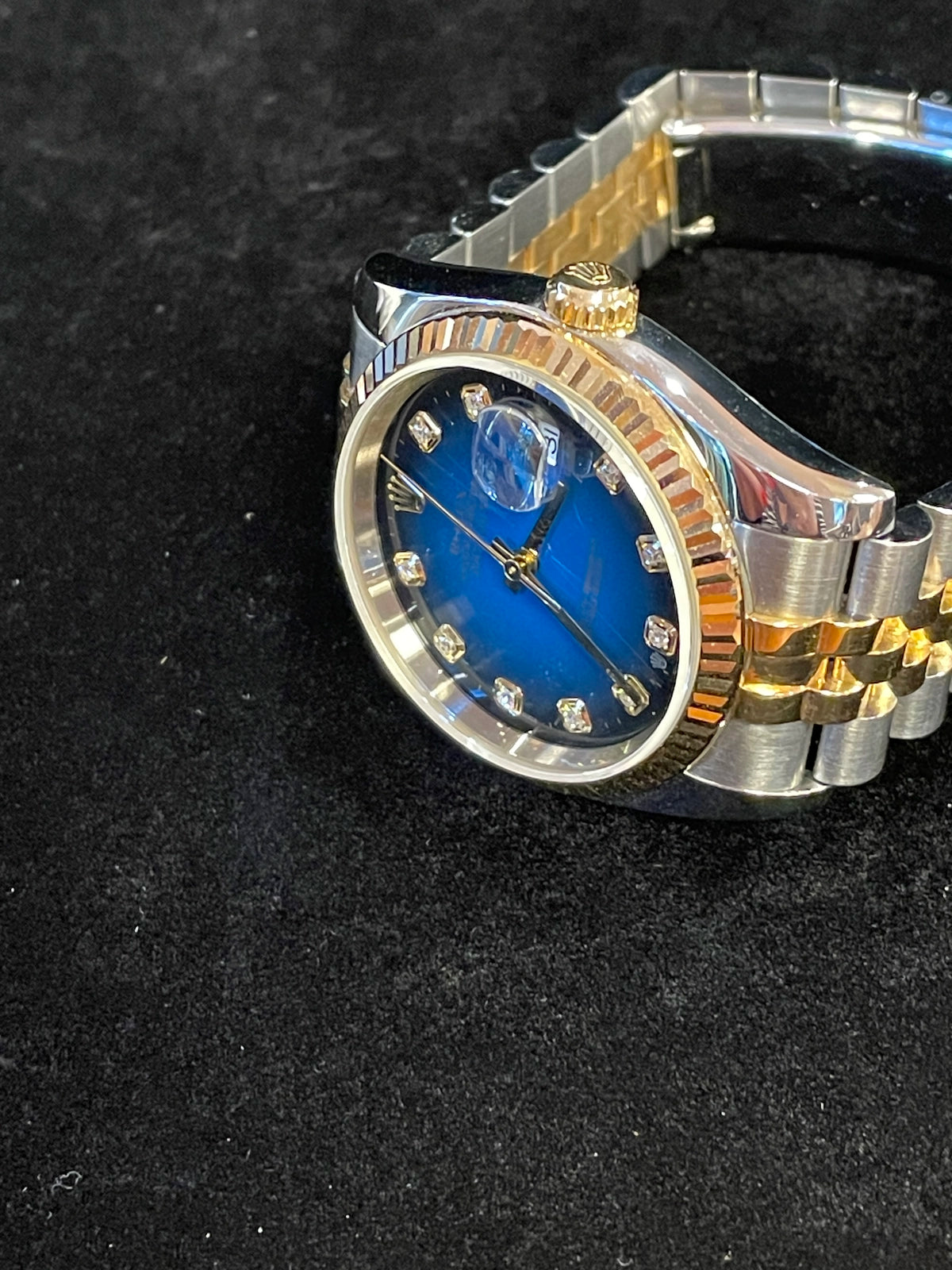 2004 Rolex Datejust 116233 Blue Vignette Diamond Dial TT Jubilee No Papers 36mm