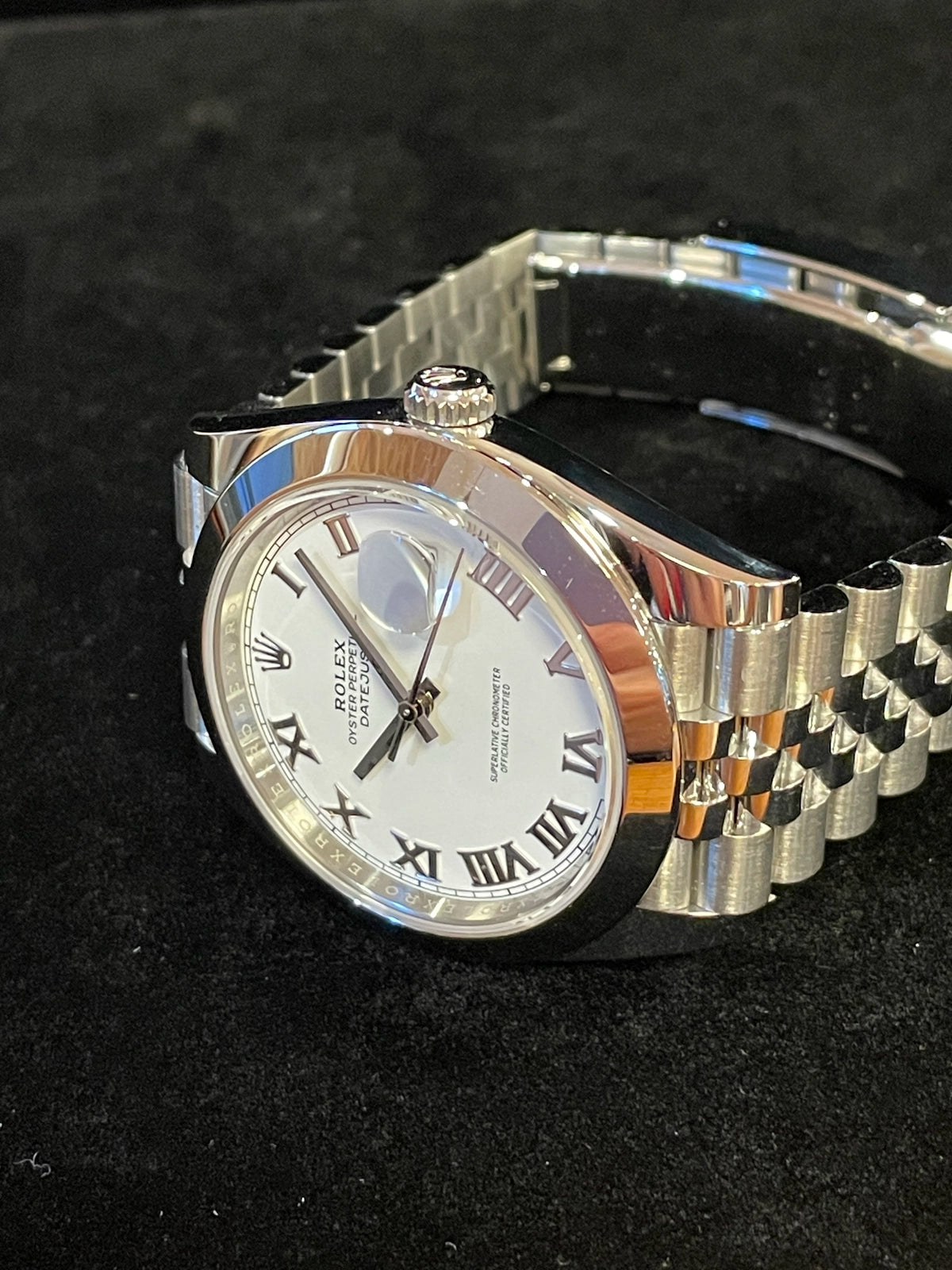 2025 Rolex Datejust 126300 White Roman Dial SS Jubilee With Papers 41mm