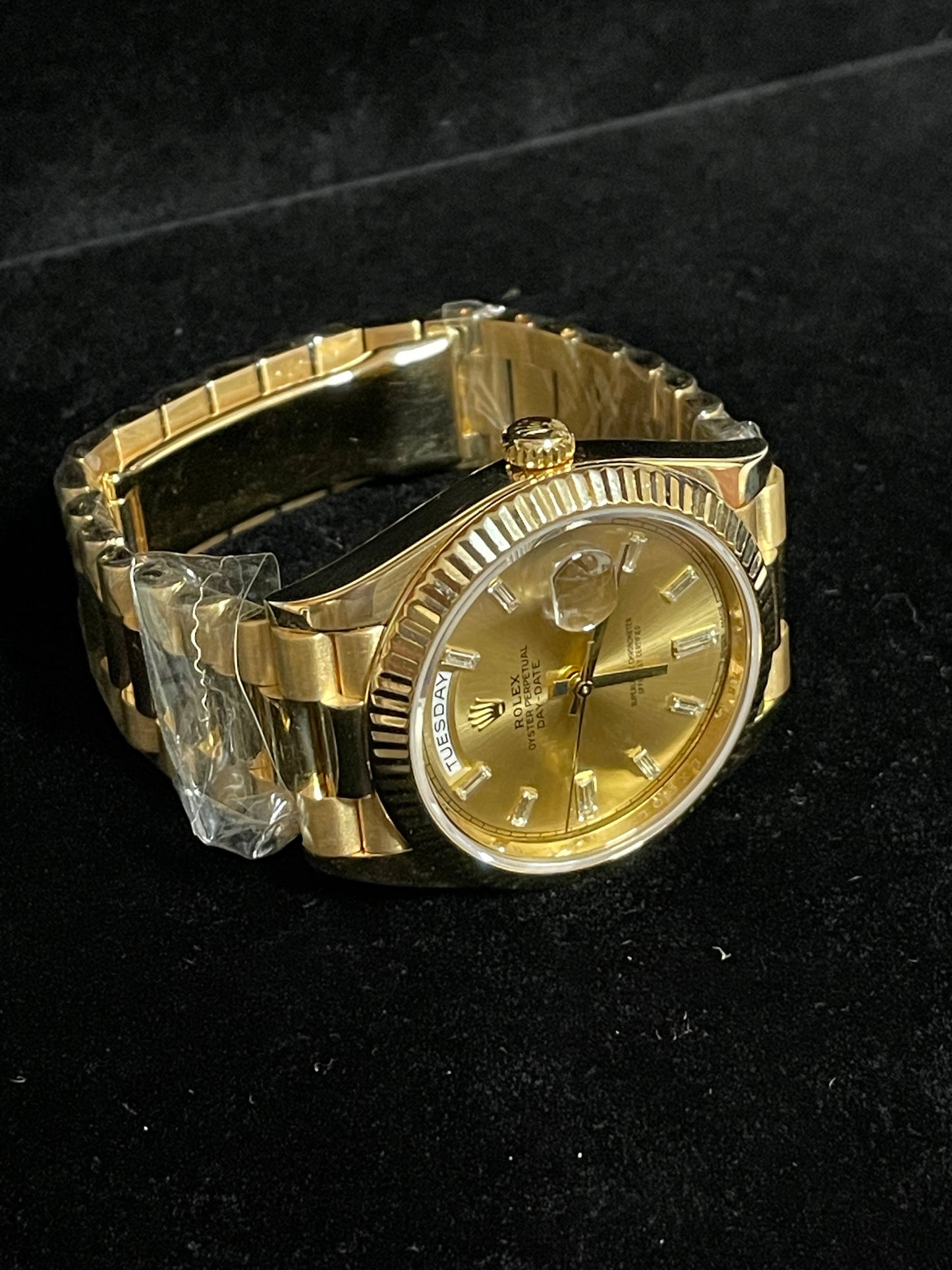 2018 Rolex Day-Date 228238 Champ Baguette Diamond 18kt President With Paper 40mm