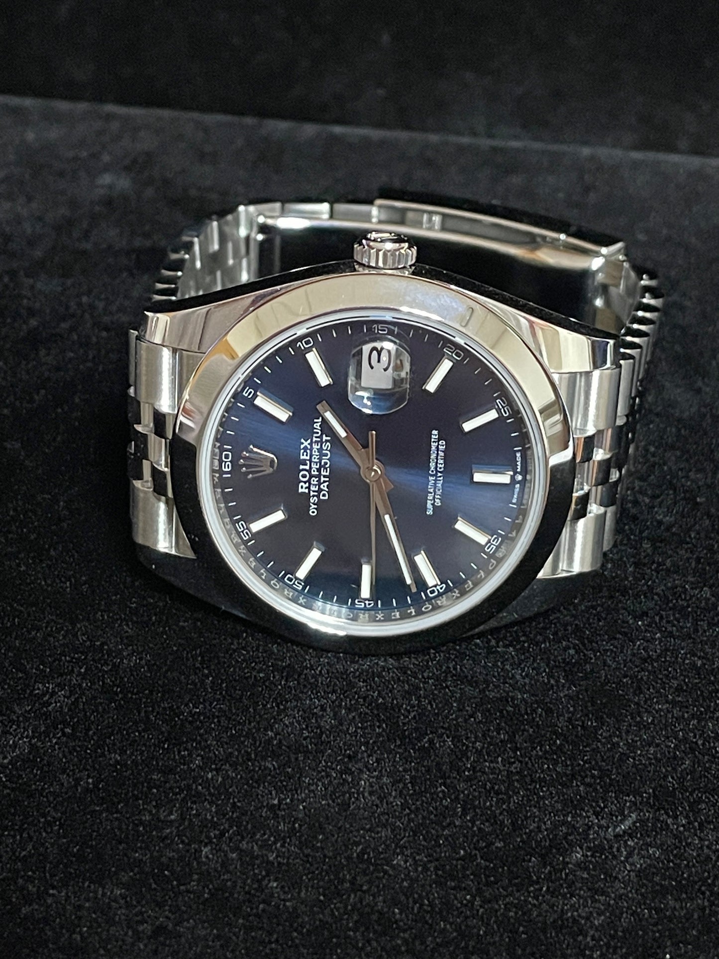 2021 Rolex Datejust 126300 Blue Dial SS Jubilee With Papers 41mm