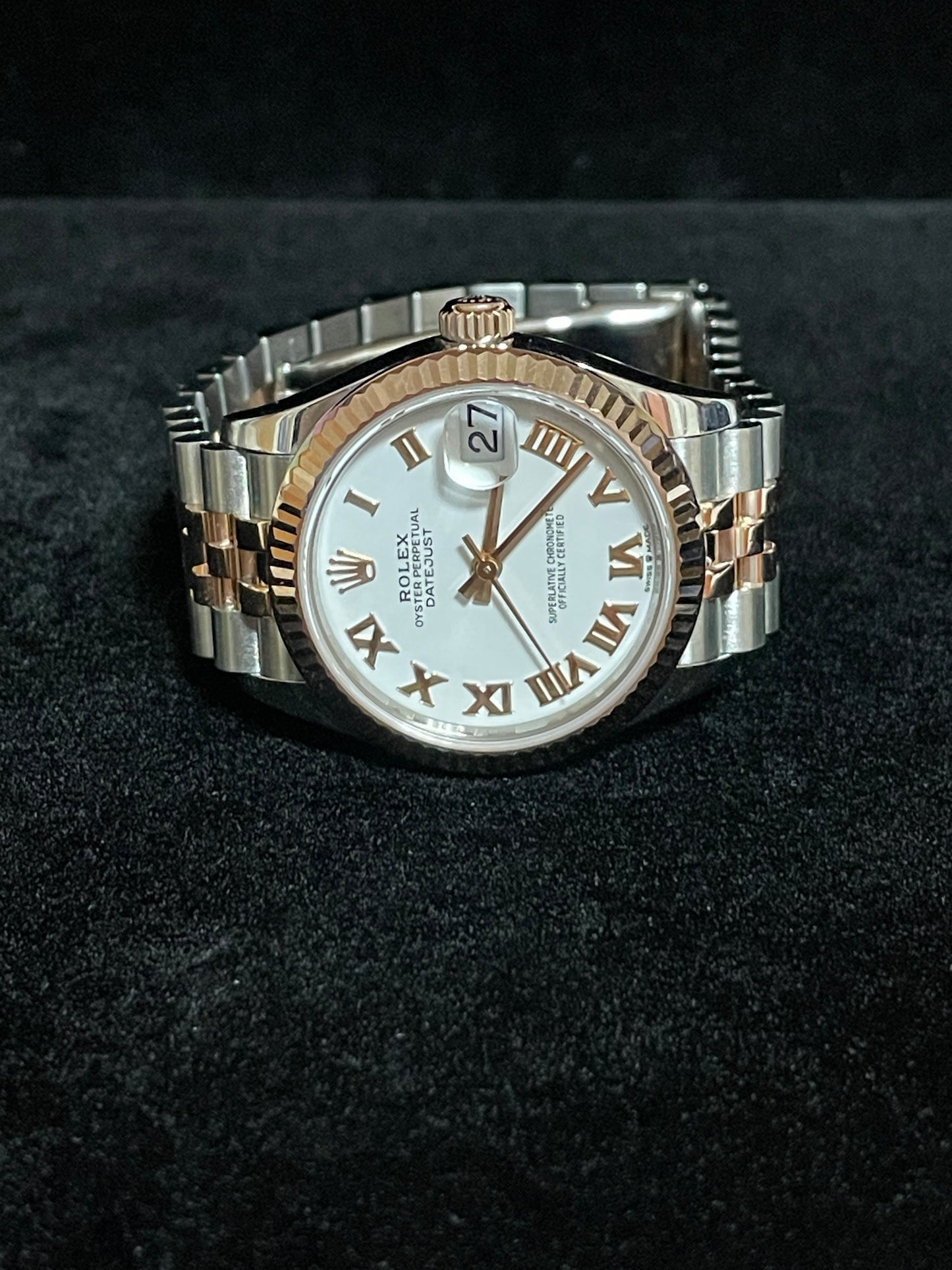 2019 Rolex Datejust 278271 White Roman Dial TT Jubilee Rose With Papers 31mm