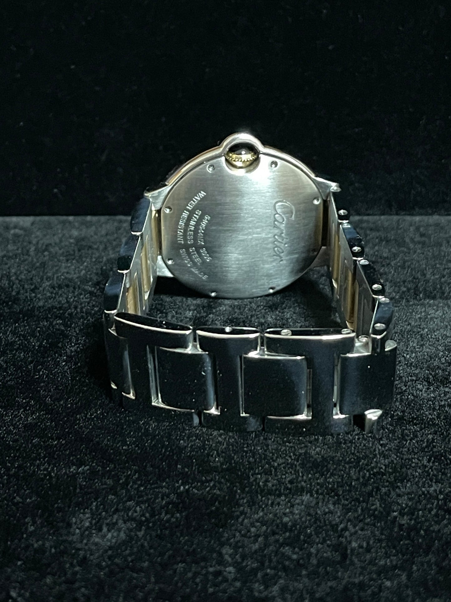 Cartier Ballon Bleu 3005 White Roman Dial TT 18kt Midsize Bracelet Quartz 36mm