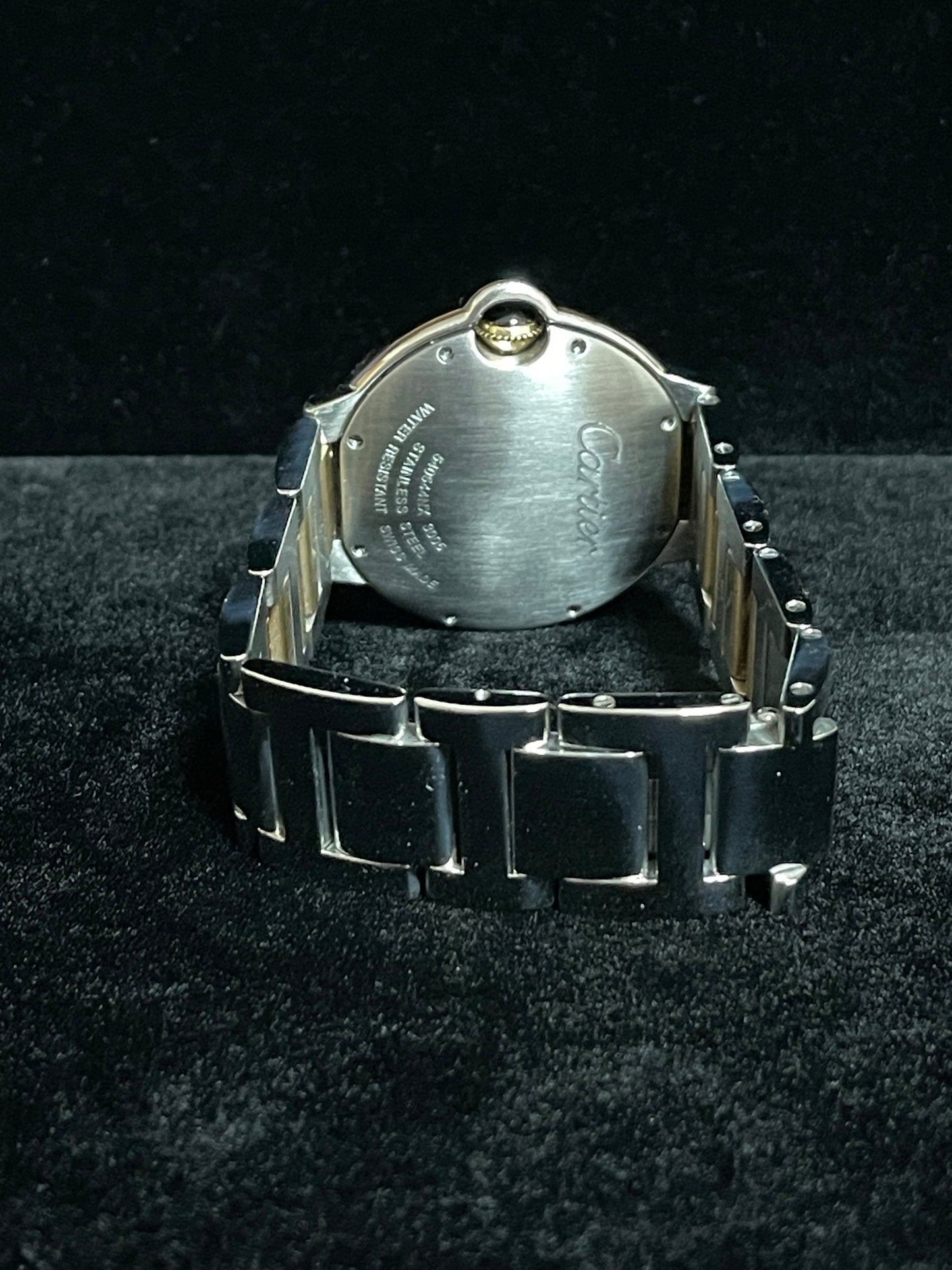 Cartier Ballon Bleu 3005 White Roman Dial TT 18kt Midsize Bracelet Quartz 36mm