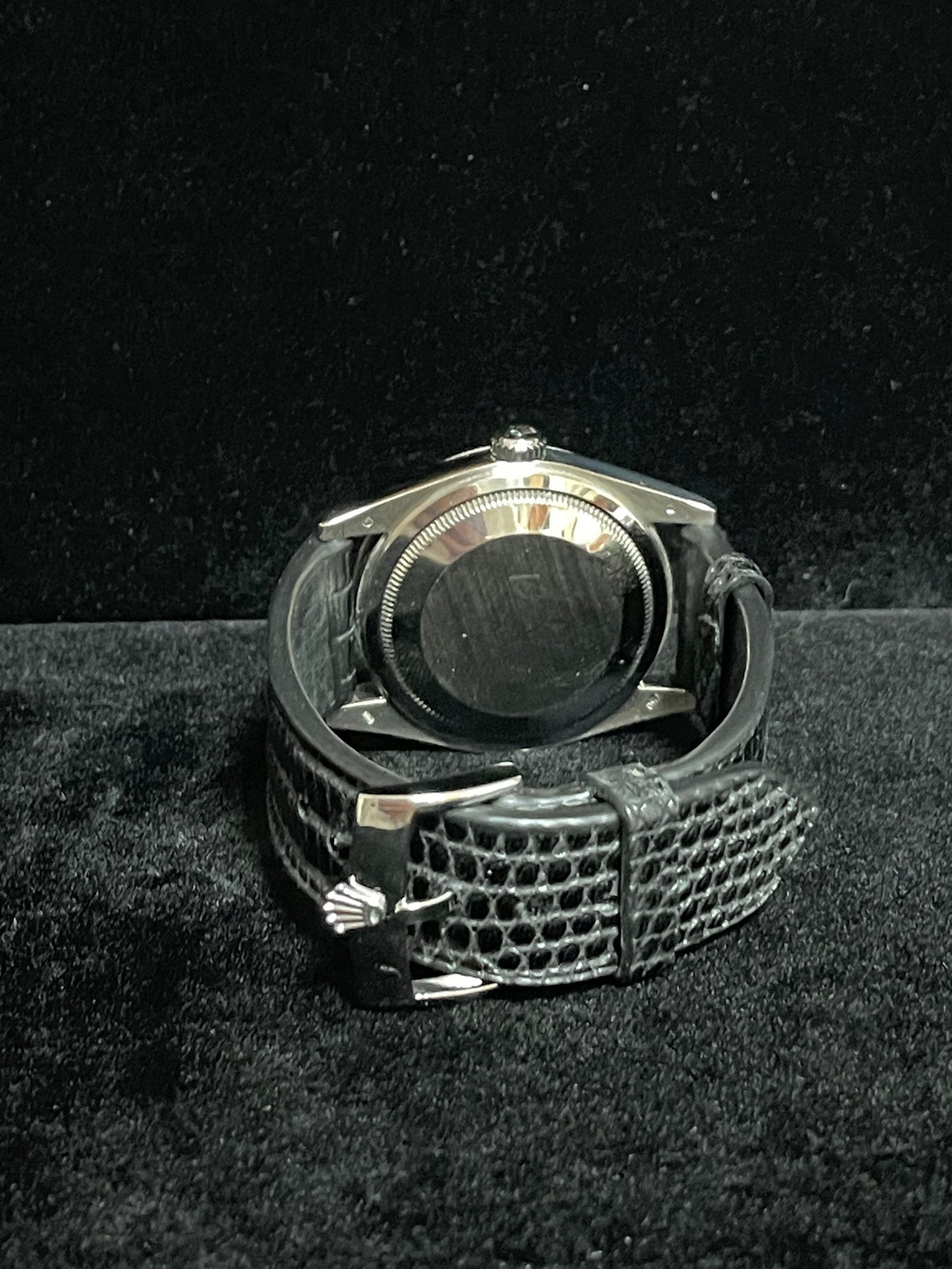 2006 Rolex DayDate 118239 Silver Diamond Dial Leather Strap 18kt White Gold 36mm
